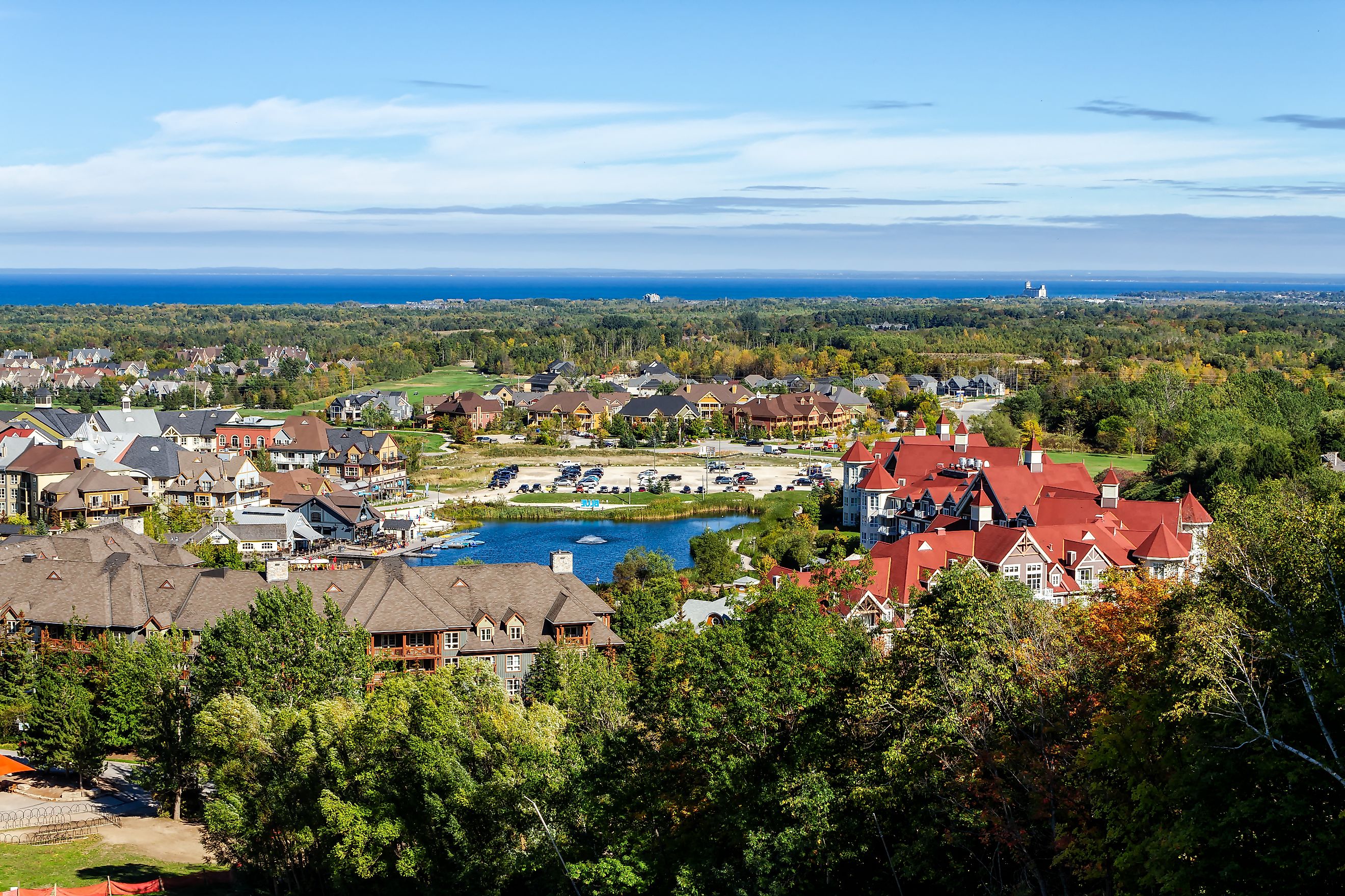 Aerial view of Collingwood, Ontario.