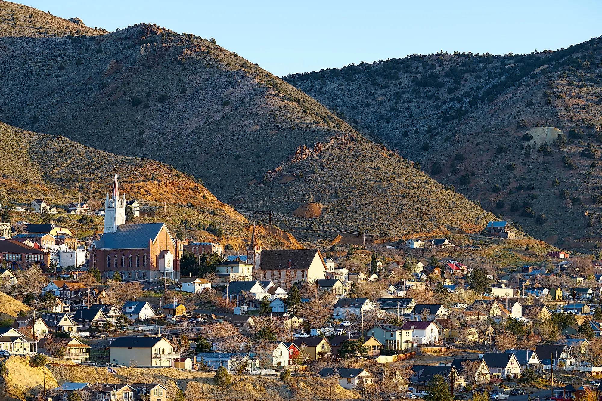 The mountain town of Virginia City, Nevada.