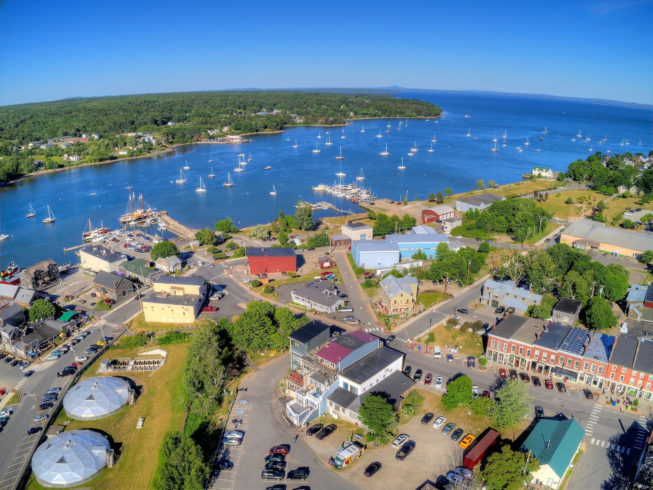 Aerial view of Belfast, Maine.