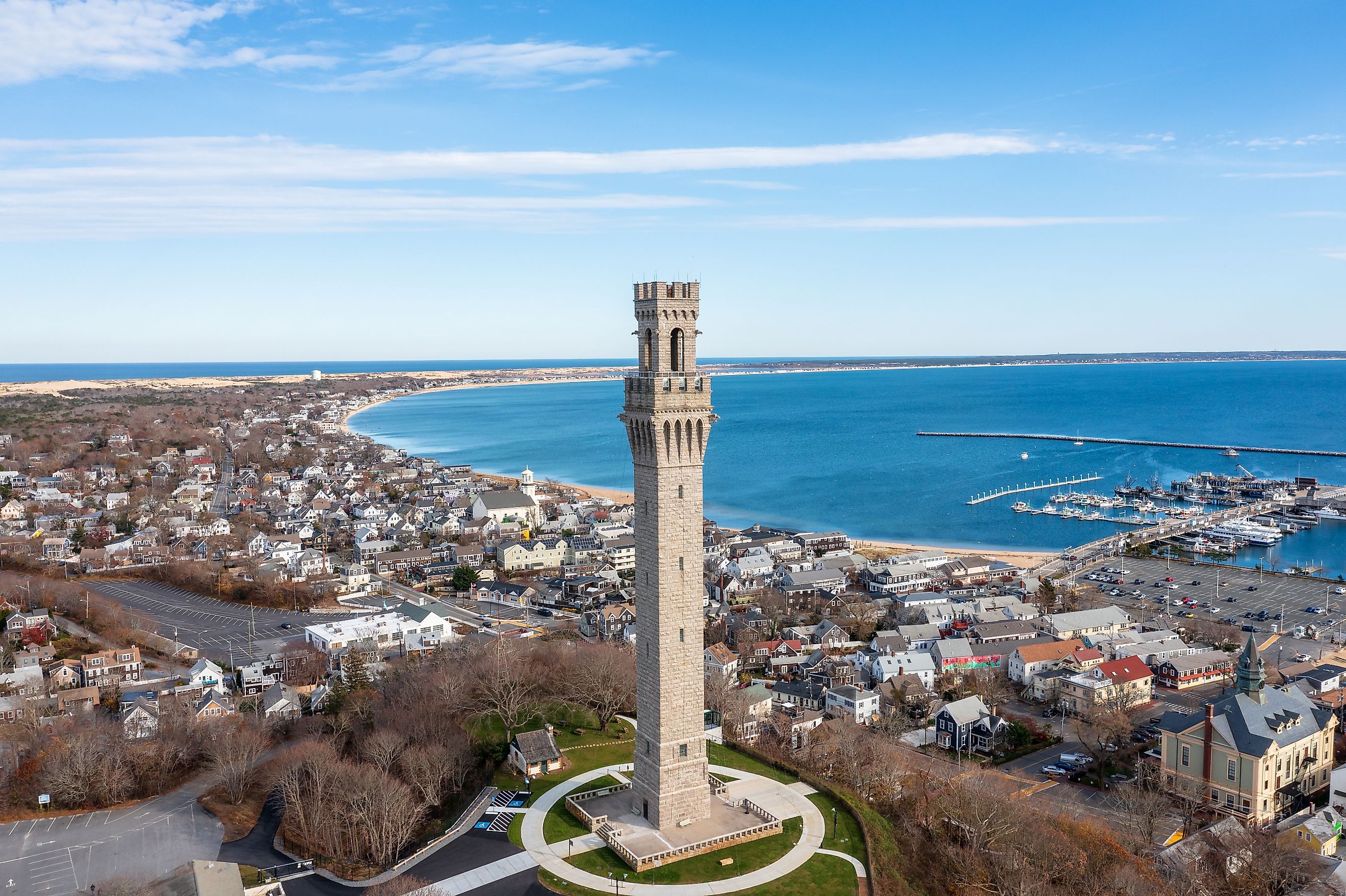 Aerial view of Provincetown, Massachusetts.