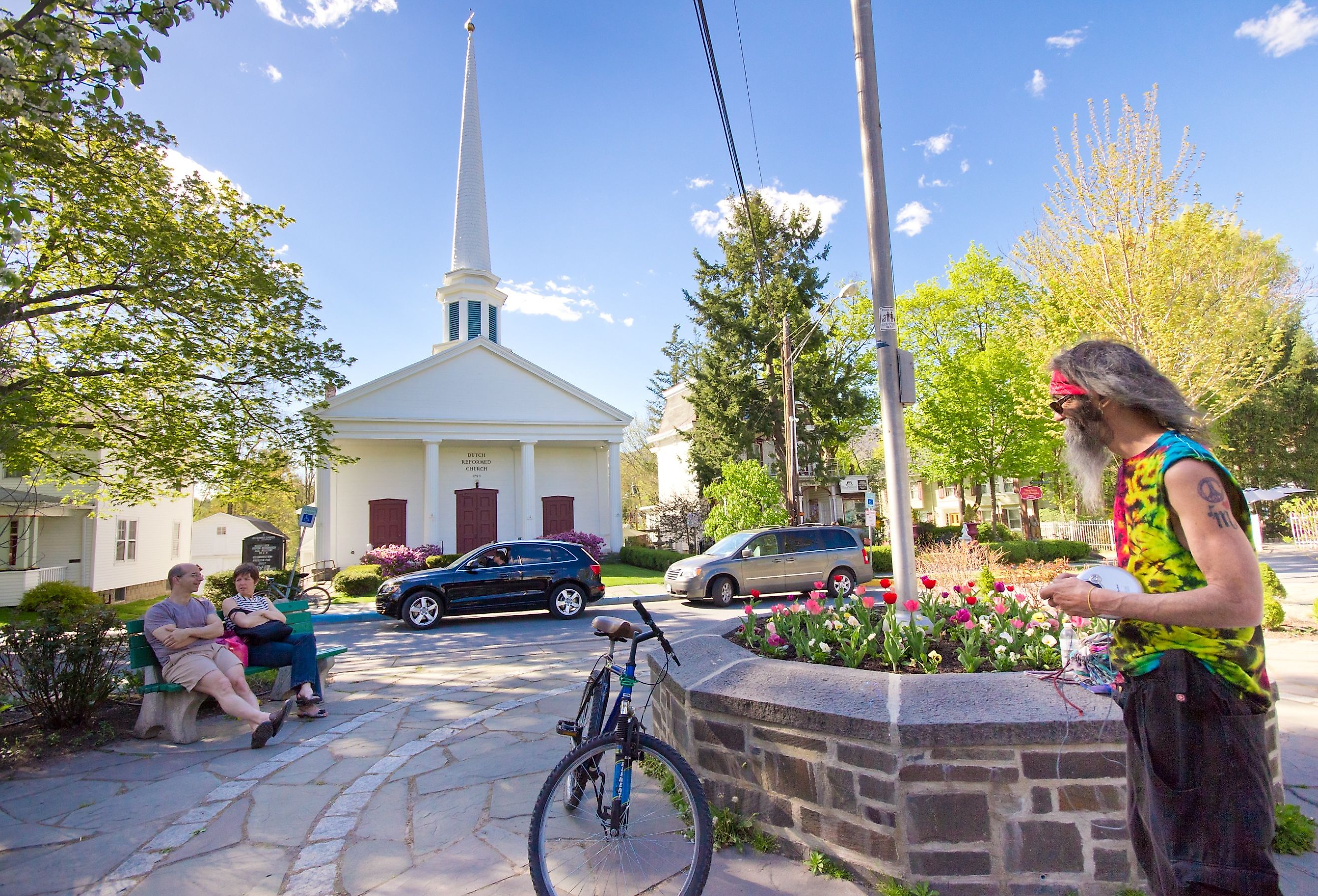 The town center of Woodstock, New York. Image credit Little Vignettes Photo via Shutterstock