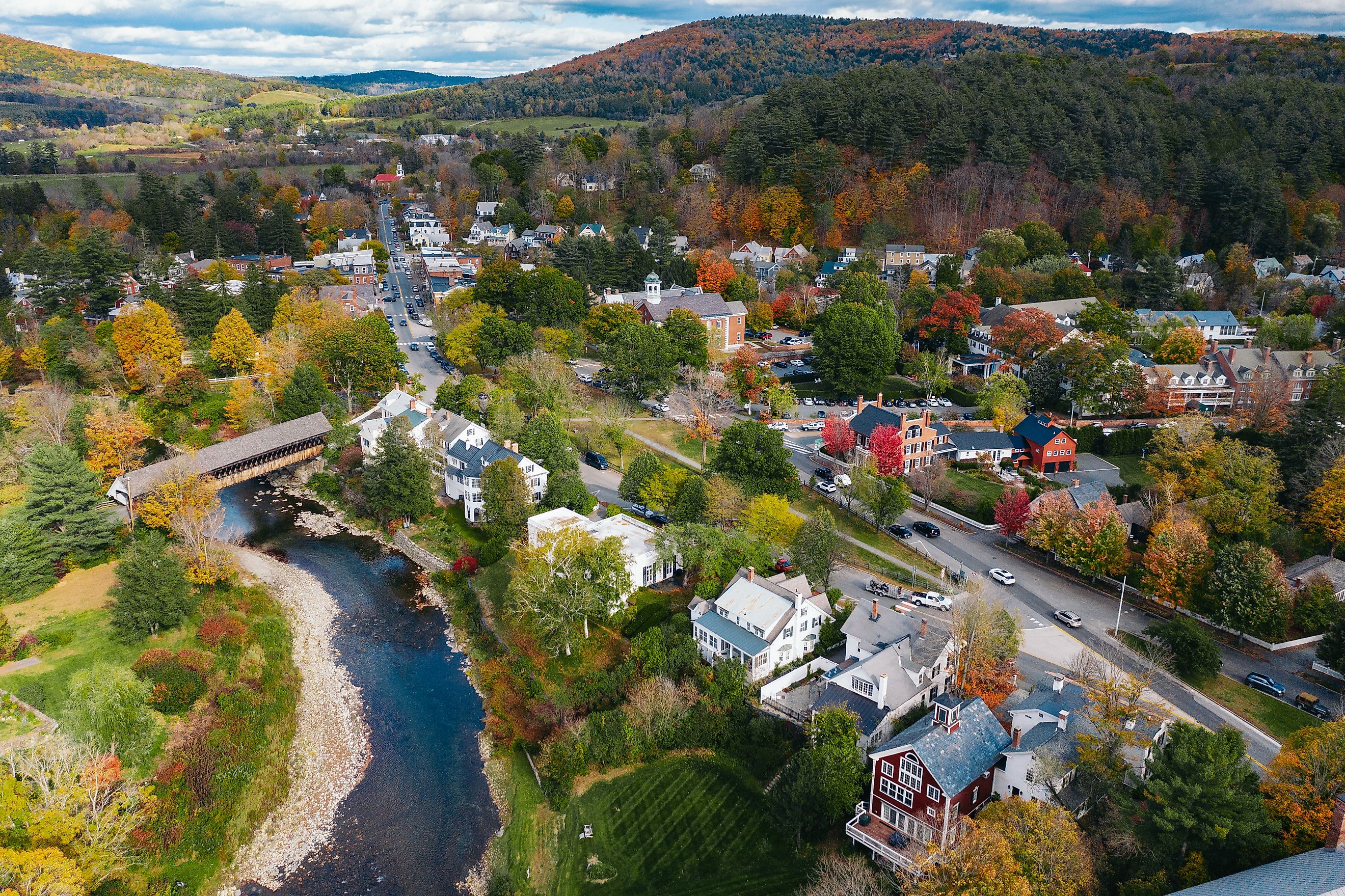 The picturesque town of Woodstock in Vermont.