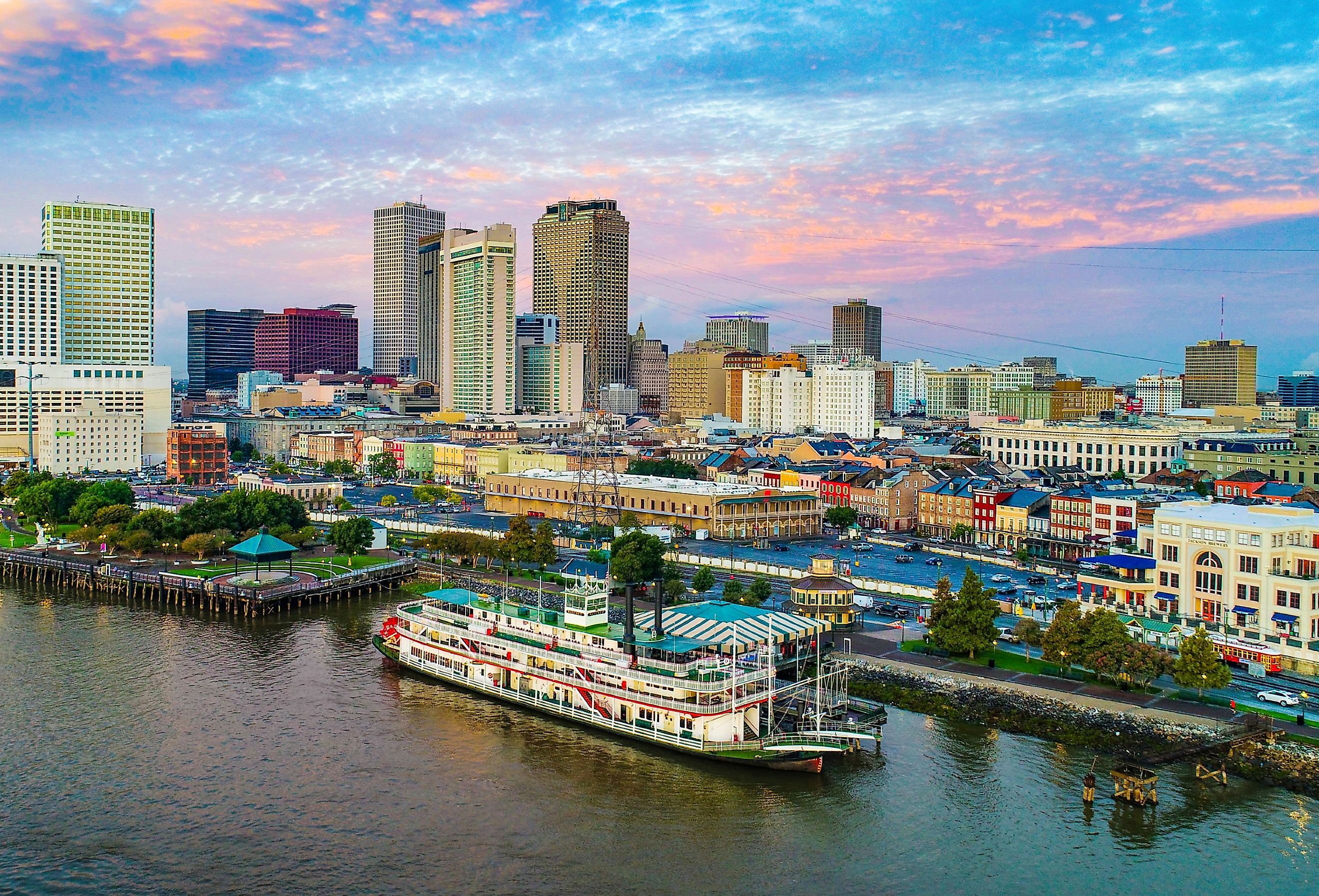 Downtown skyline of New Orleans, Louisiana.