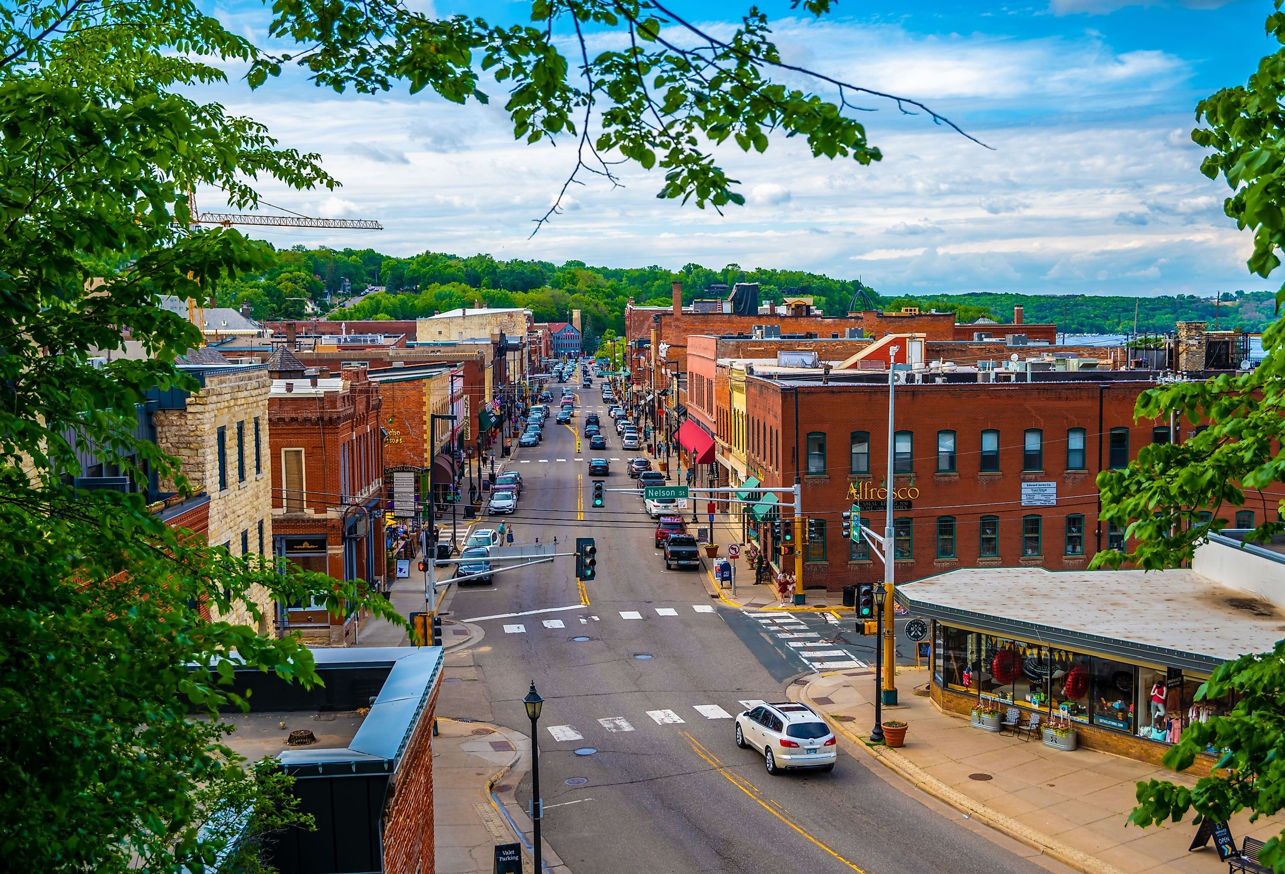 Aerial view of Stillwater, Minnesota. Image credit Cheri Alguire via Shutterstock.