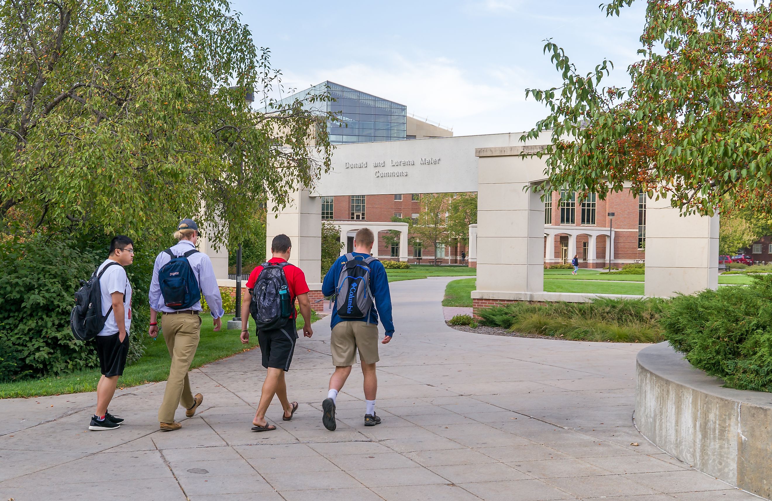 Students walking through the Donald and Lorena Meier Commons on the campus of the University of Nebraska. Editorial credit: Ken Wolter / Shutterstock.com