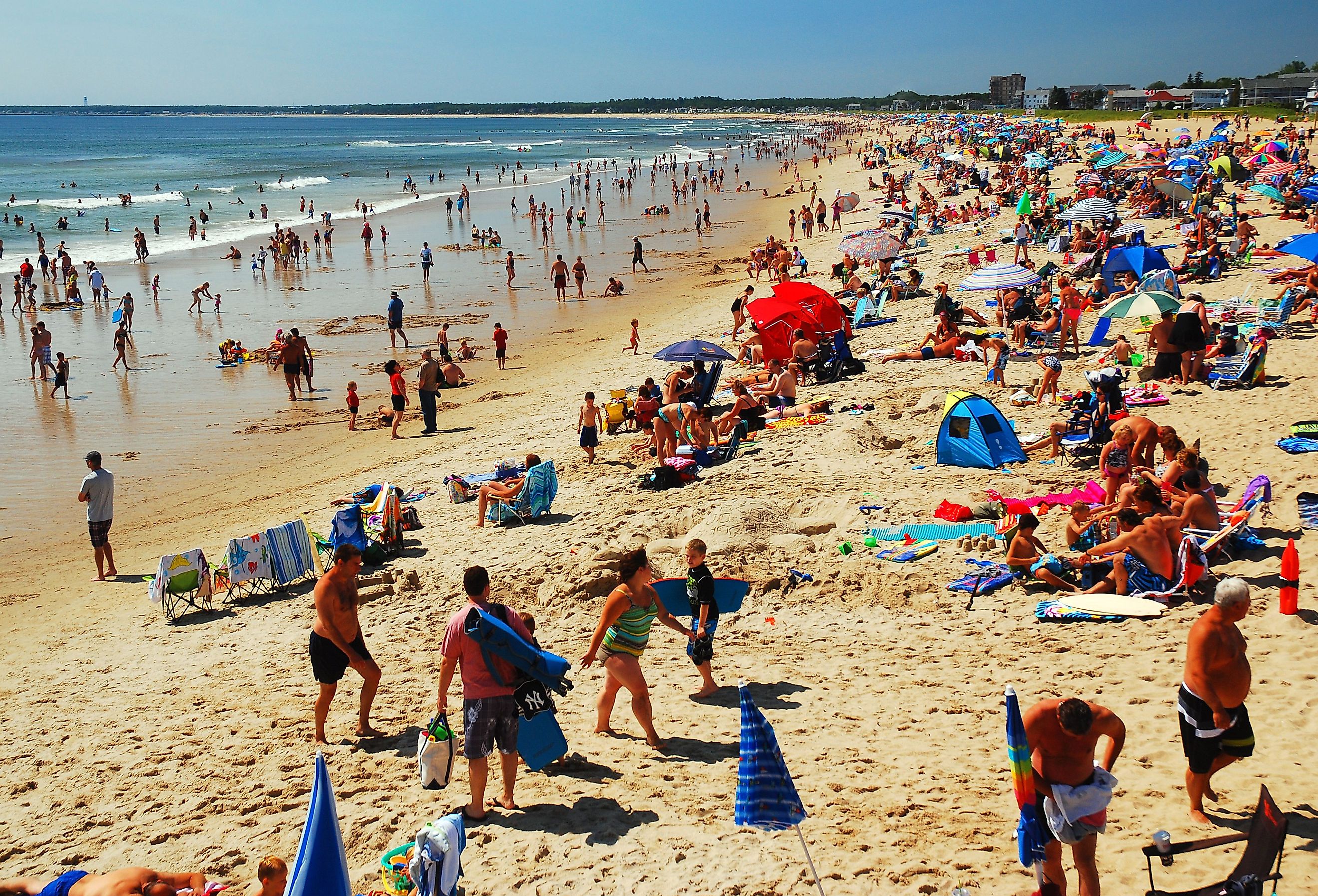 Old Orchard Beach, Maine, on a sunny summer’s day. Image credit James Kirkikis via Shutterstock.