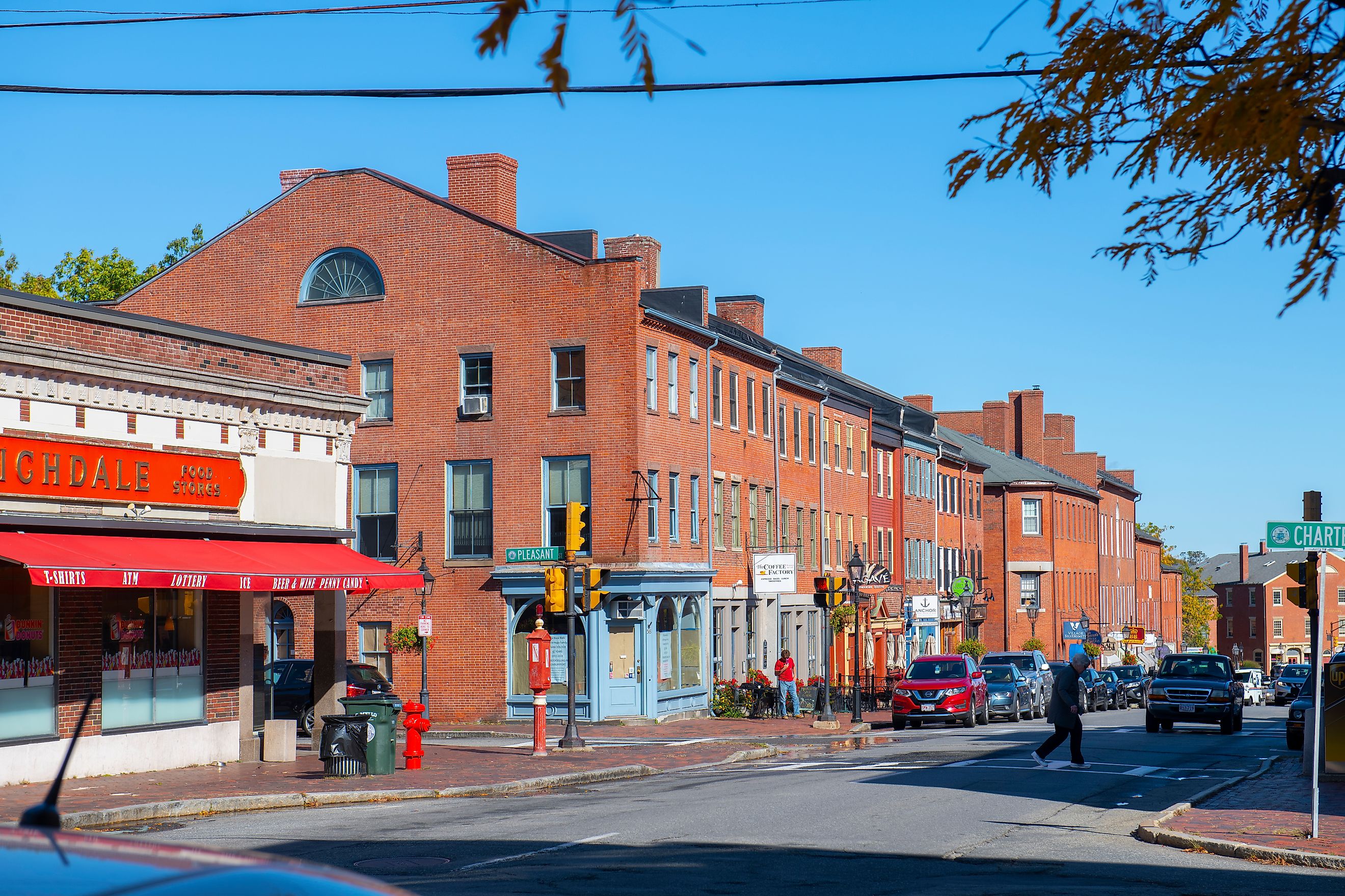 Historic buildings at State Street in downtown Newburyport, Massachusetts. Image credit Wangkun Jia via Shutterstock.