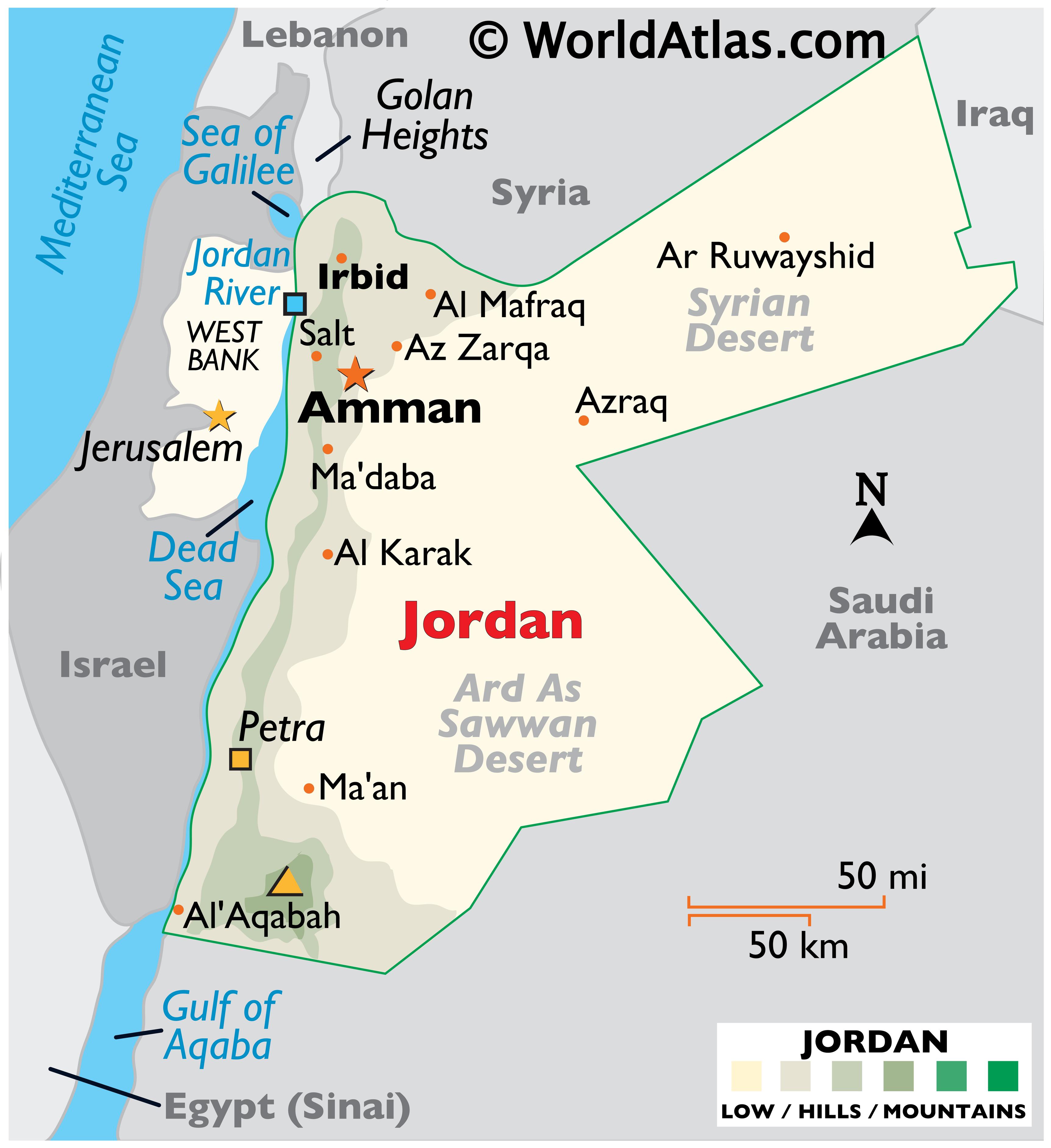 where is the country jordan located