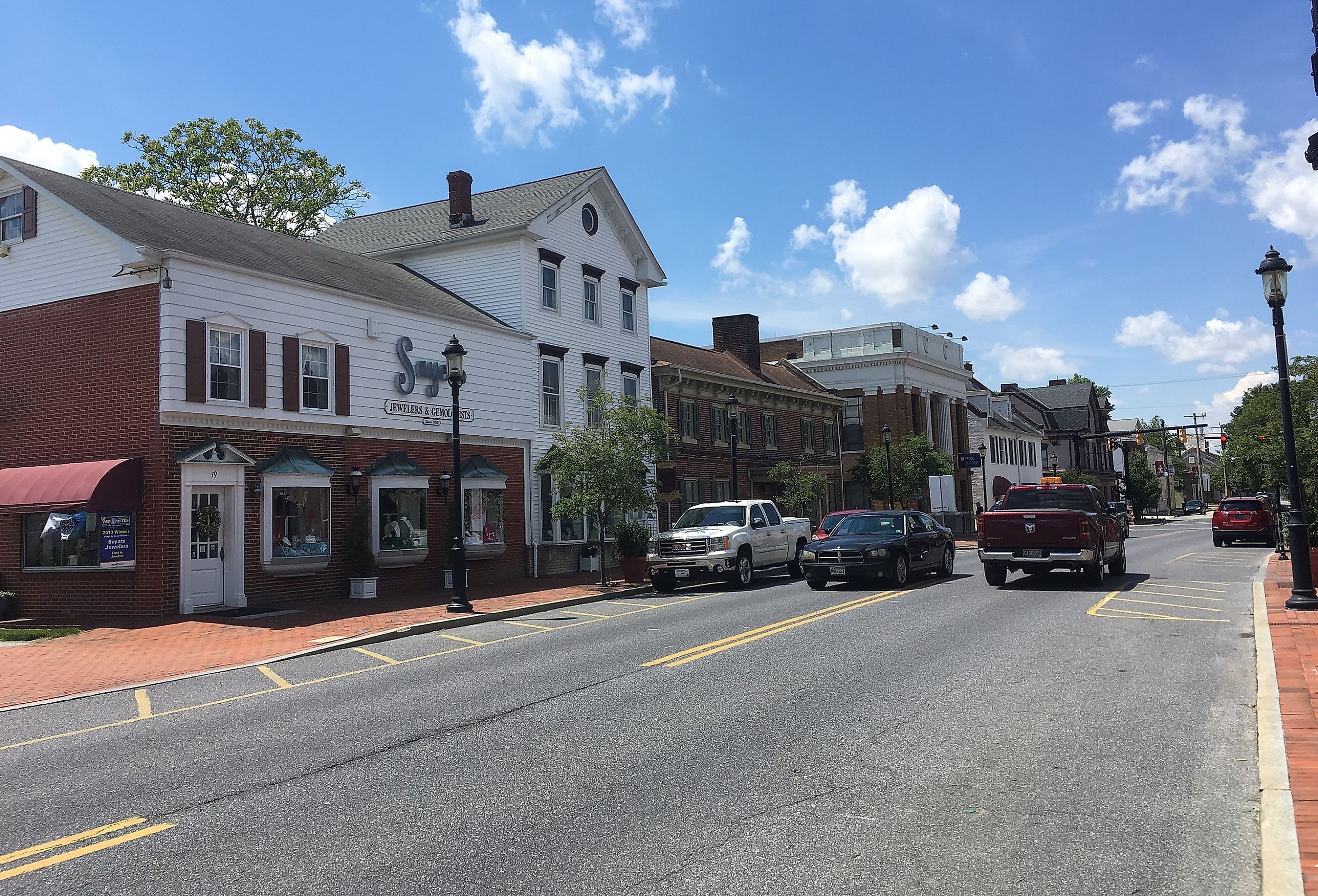 Downtown street in Smyrna, Delaware. Image credit Dough4872, CC BY-SA 4.0 <https://creativecommons.org/licenses/by-sa/4.0>, via Wikimedia Commons