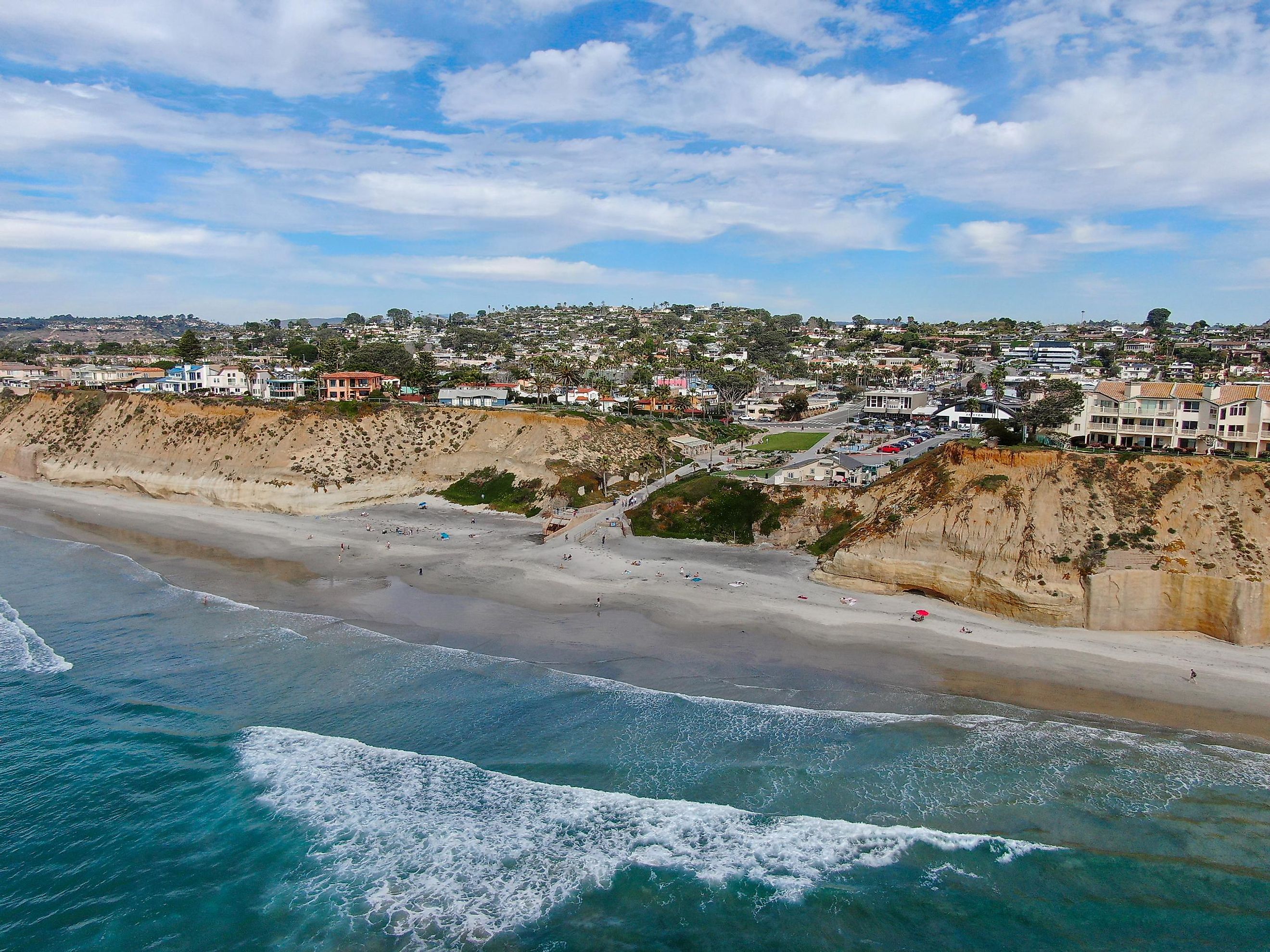 Aerial view of Solana Beach, California.