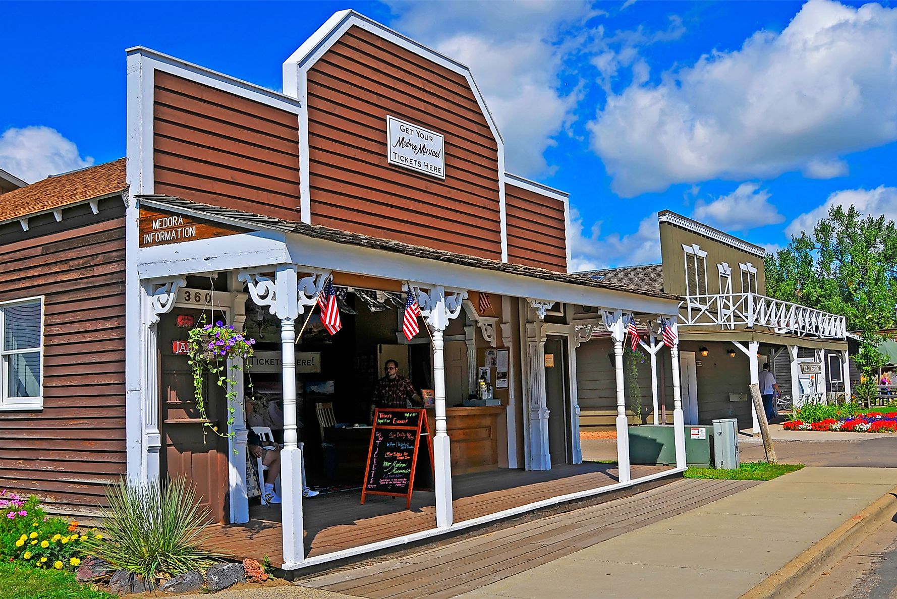 The charming downtown area of Medora, North Dakota. Image credit Dennis MacDonald via Shutterstock