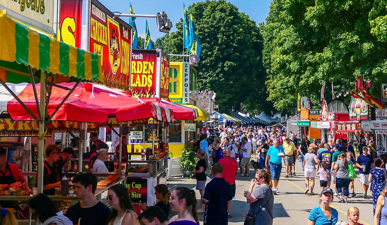 Crowds of visitors at the Dutchess County Fair in Rhinebeck.