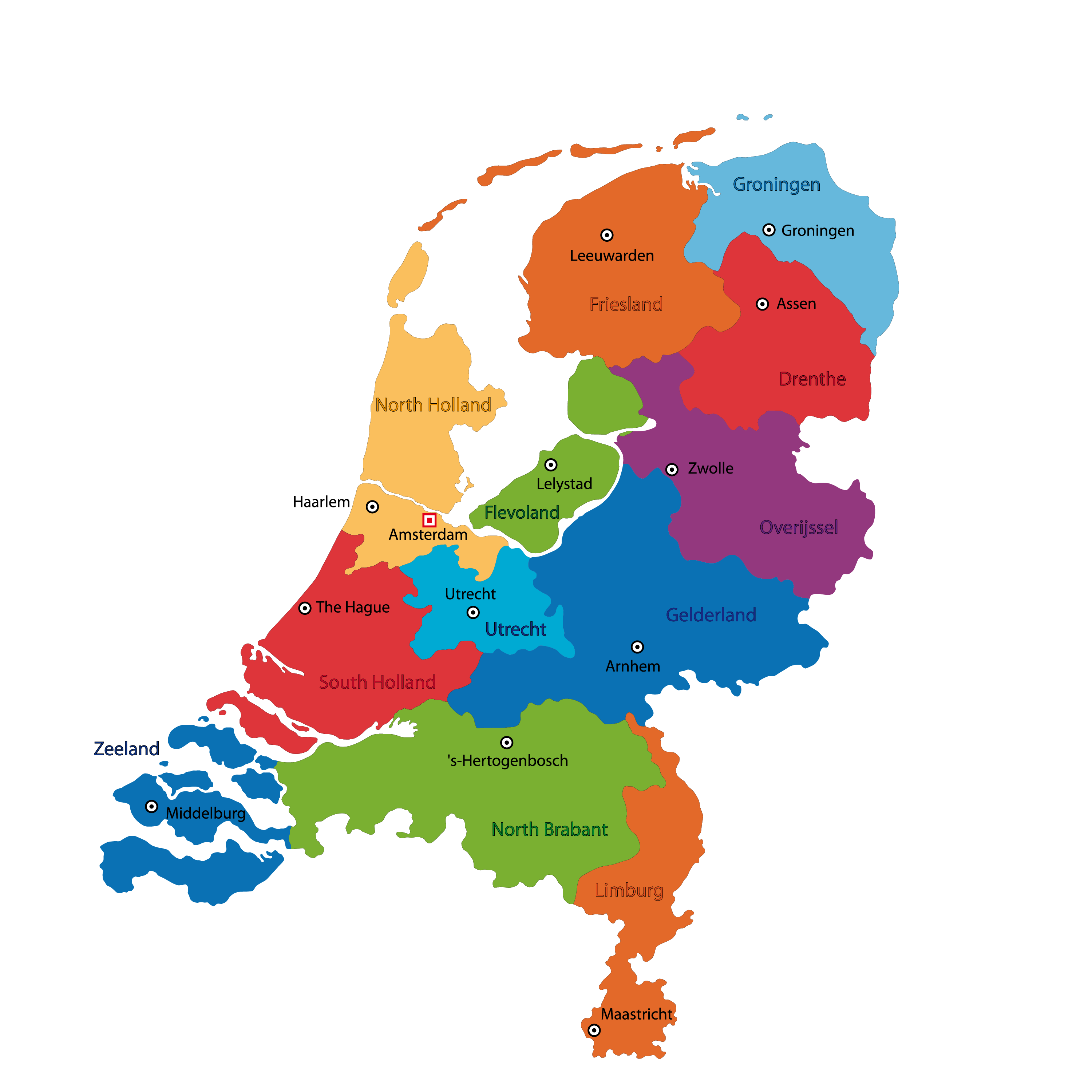 Provinces Of The Netherlands Map 