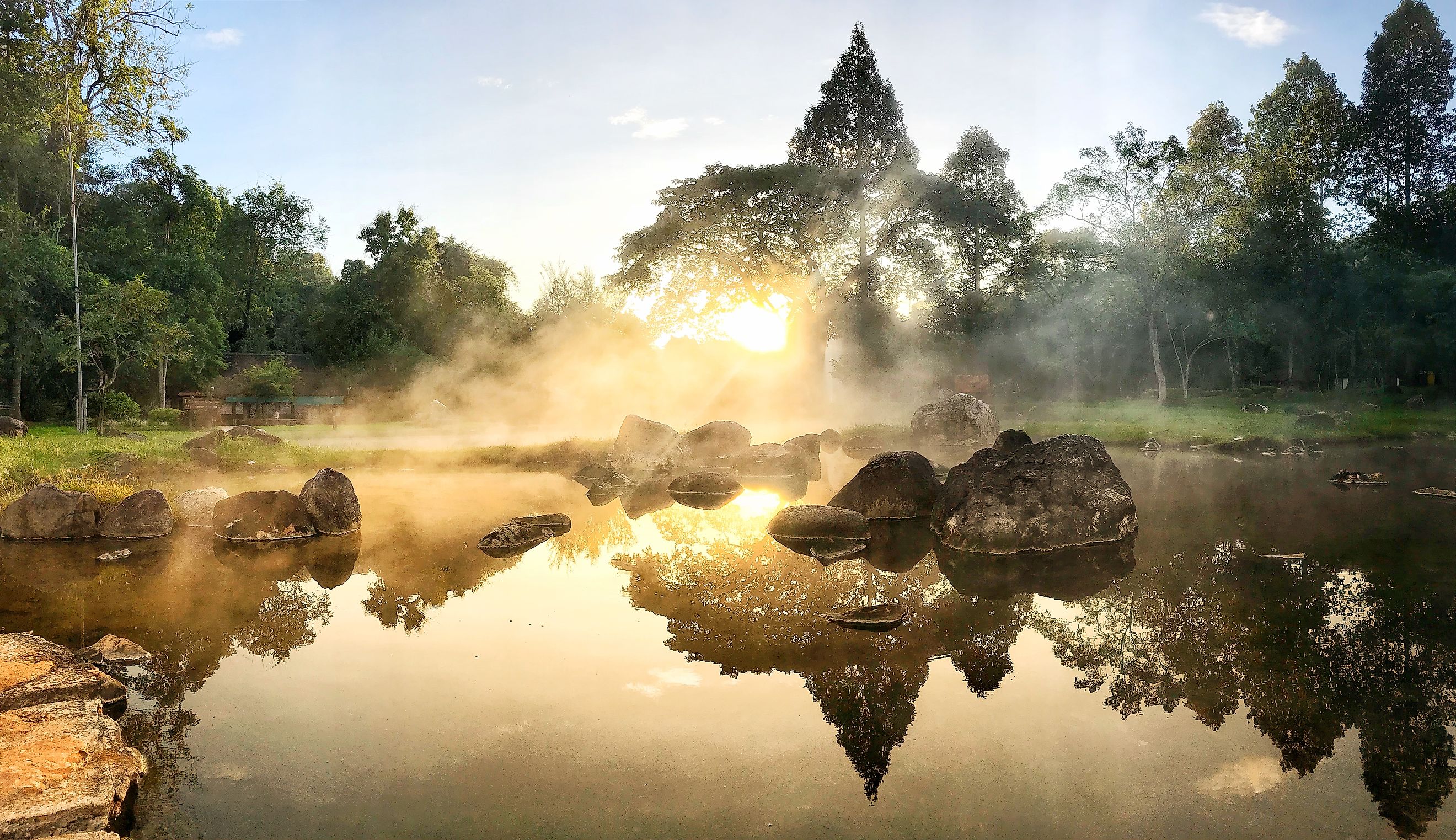 Hot Springs In National Park And Natural Mineral Water.