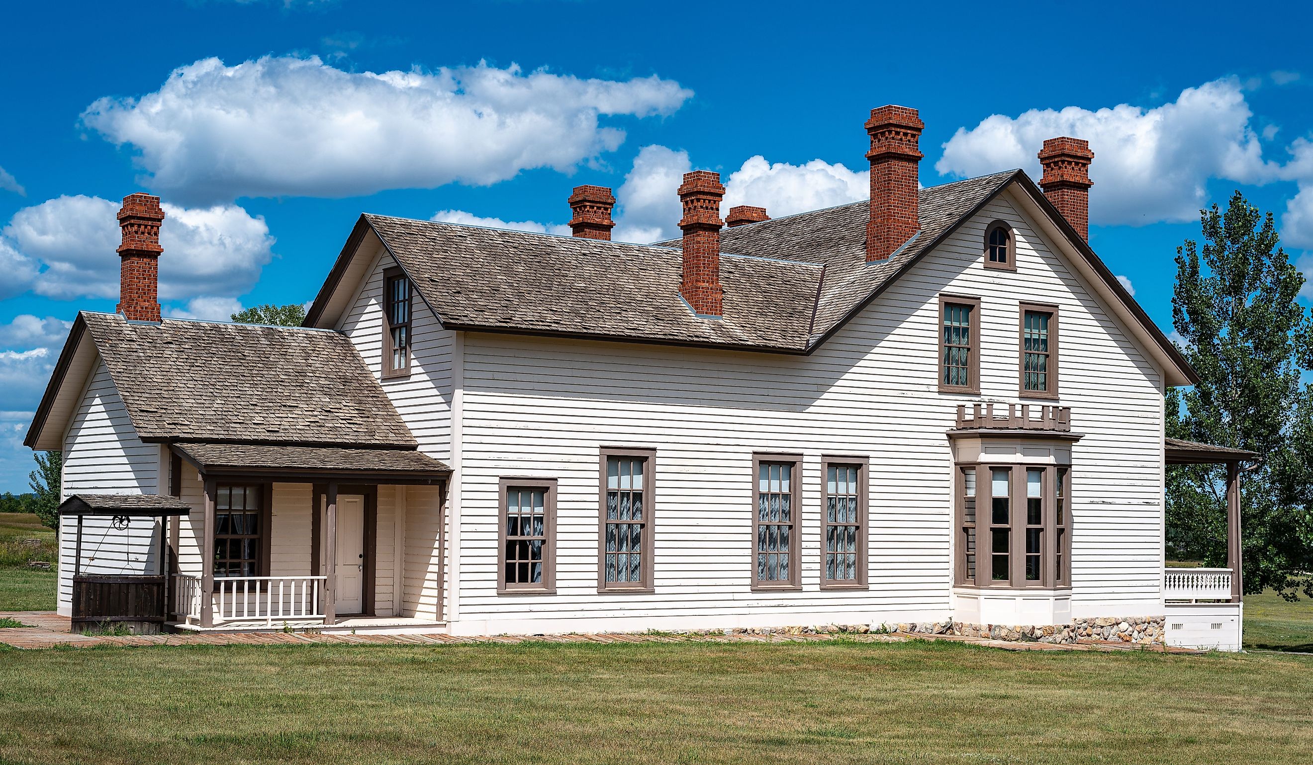 Historic Custer House at Fort Abraham Lincoln State Park in North Dakota.