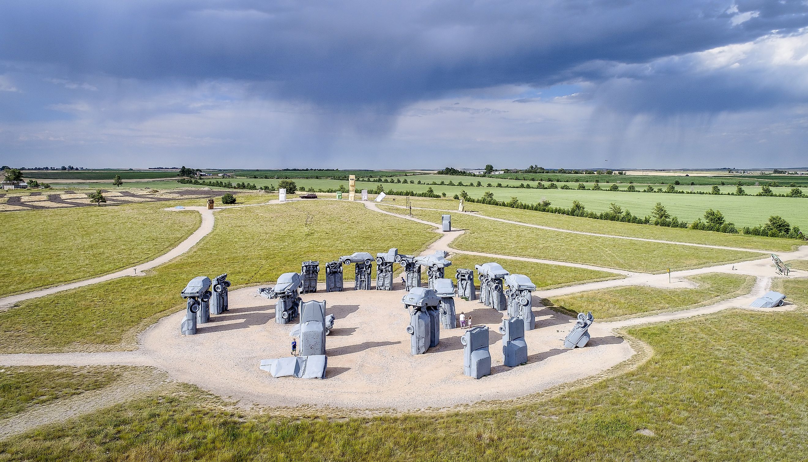 Carhenge, the famous car sculpture in Alliance, Nebraska. Editorial credit: marekuliasz / Shutterstock.com.