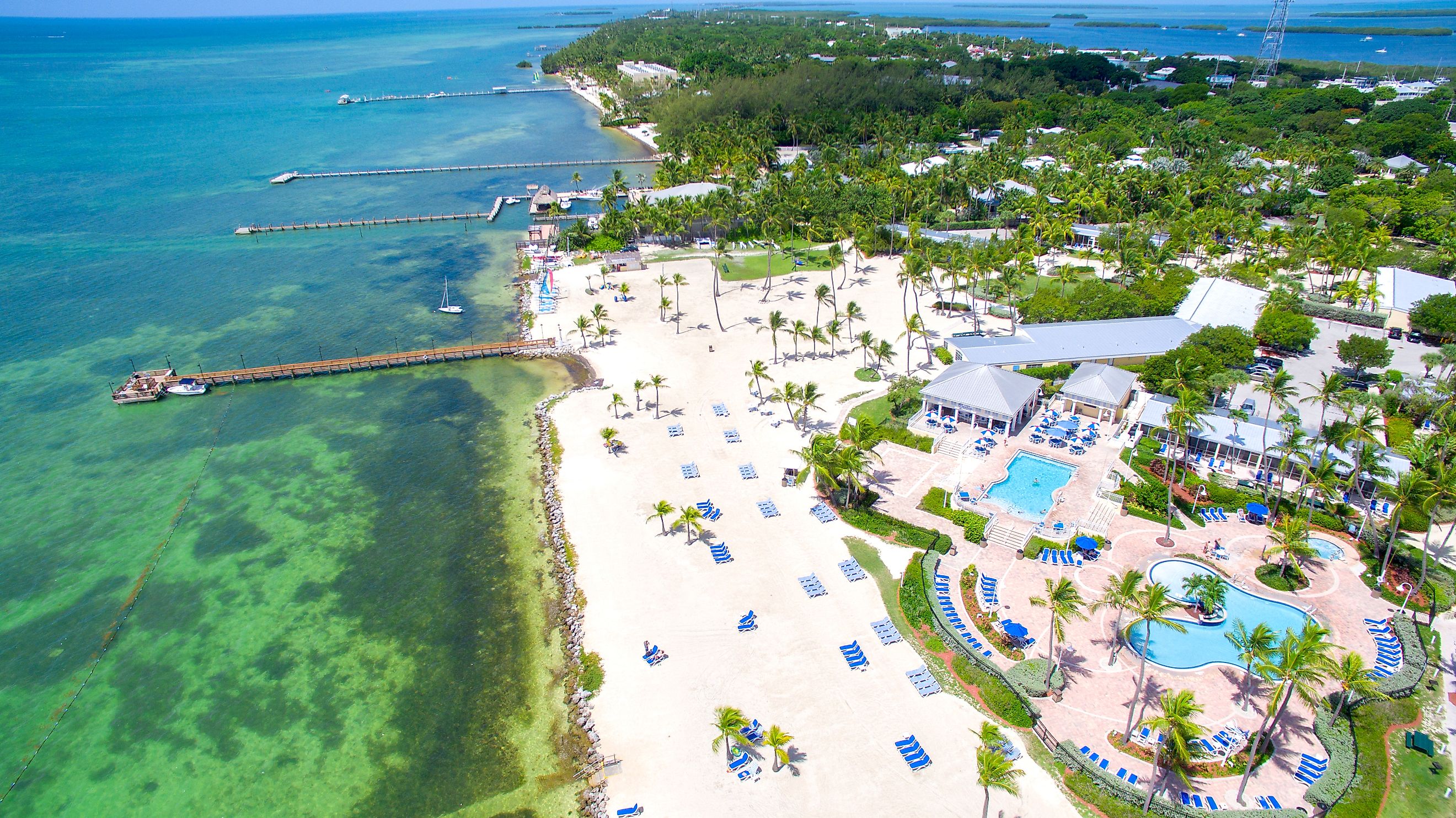 Aerial view of Islamorada, Florida.