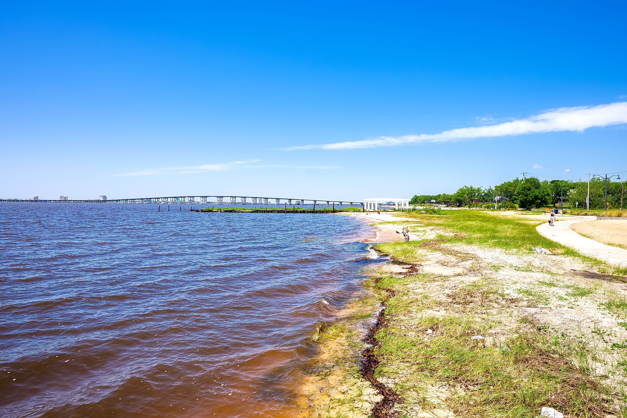 Gulf coast beach in Ocean Springs, Mississippi.