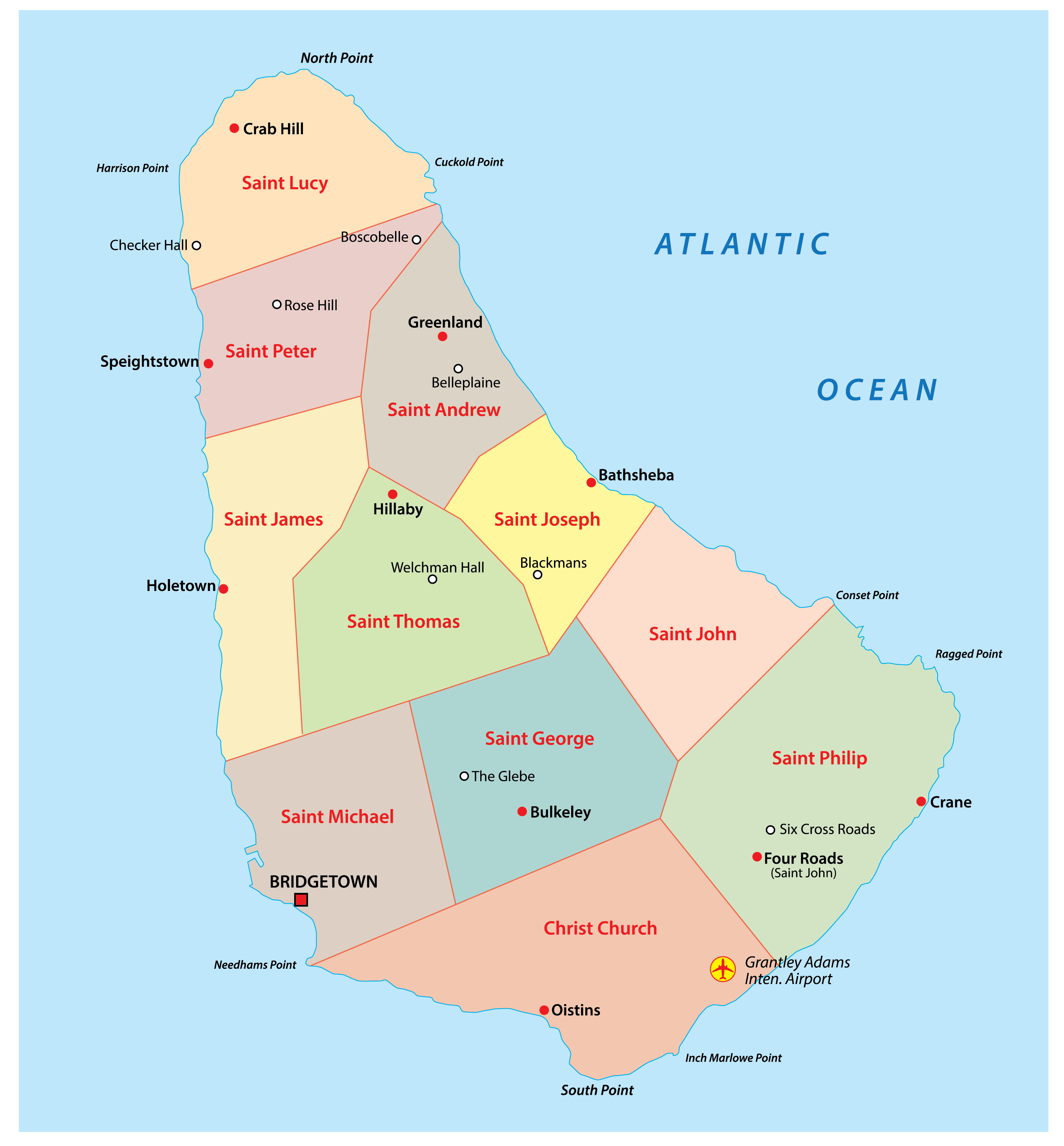 Map Of Barbados Parishes Sada Wilona