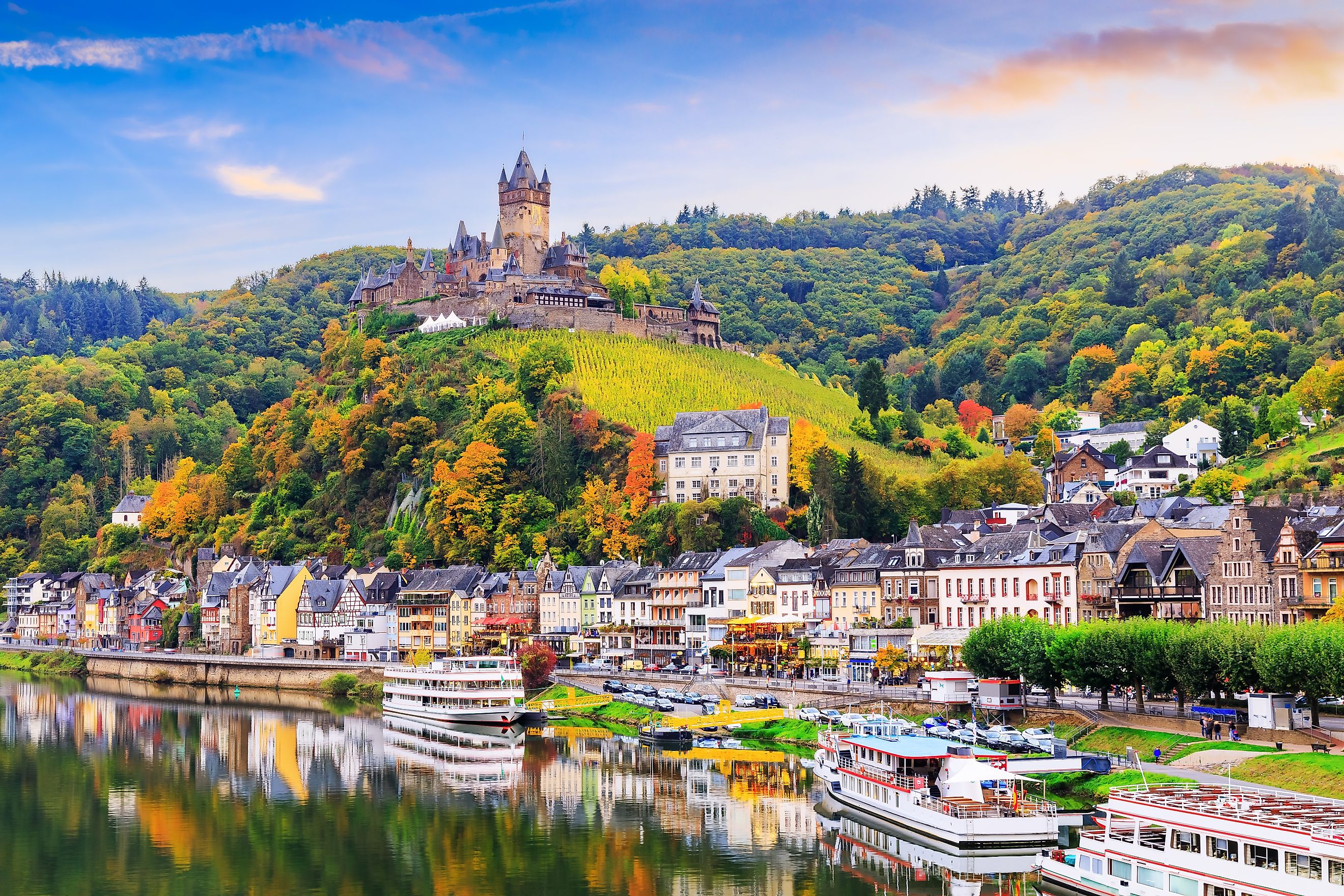 View of Cochem in Germany along the Moselle River.