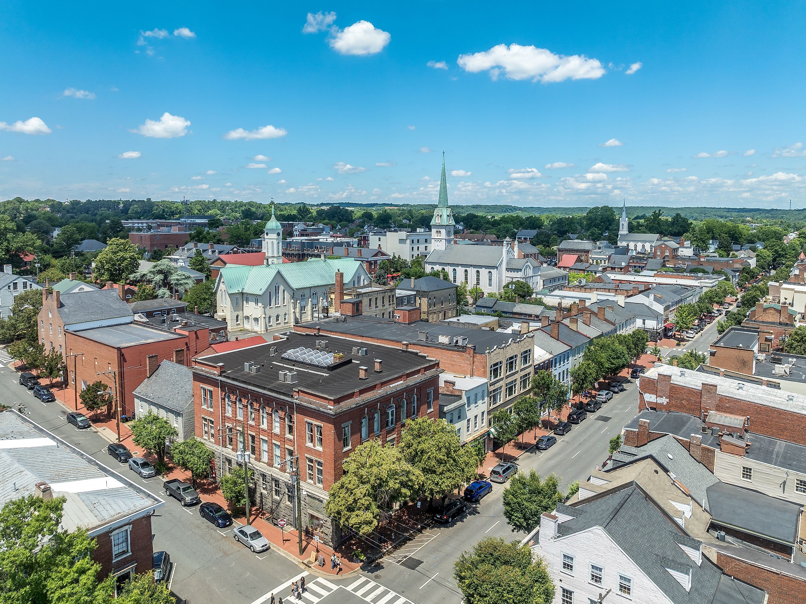 Aerial view Fredericksburg Virginia