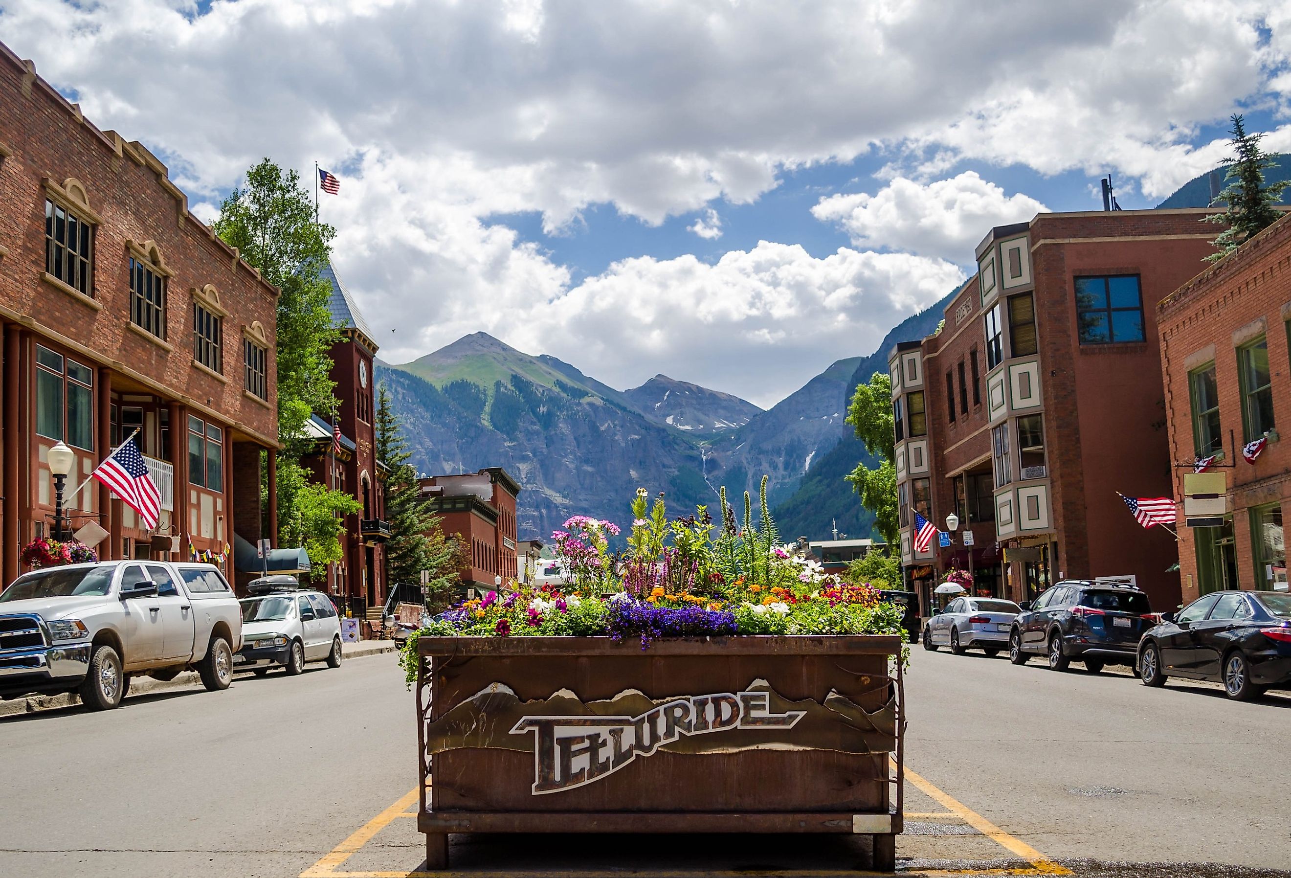 Downtown sign in Telluride, Colorado.