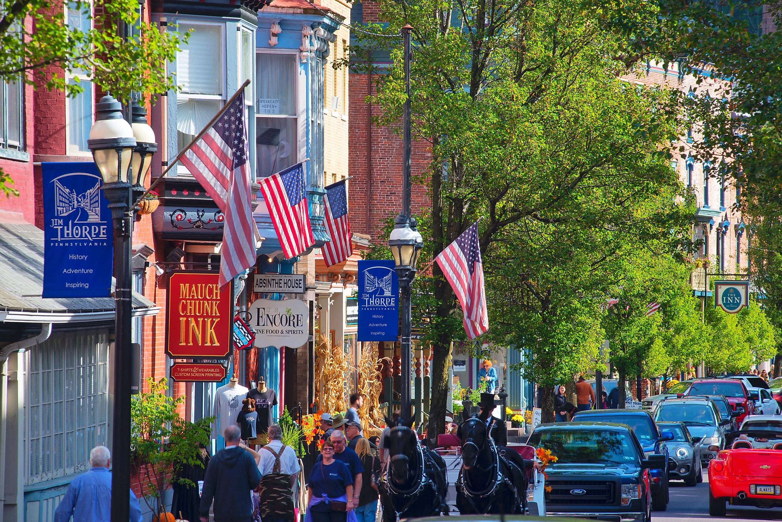 people walking around in jim thorpe, pennsylvania