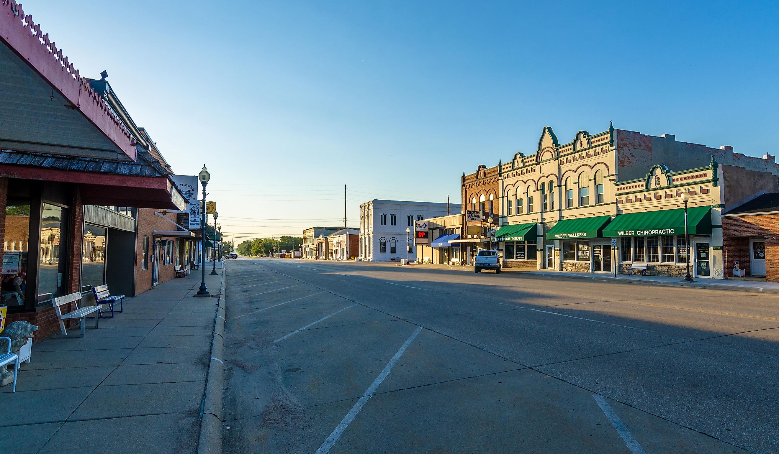 Downtown Wilber viewed from West 3rd Street. By Jared Winkler - Own work, CC BY-SA 4.0, https://commons.wikimedia.org/w/index.php?curid=61103047