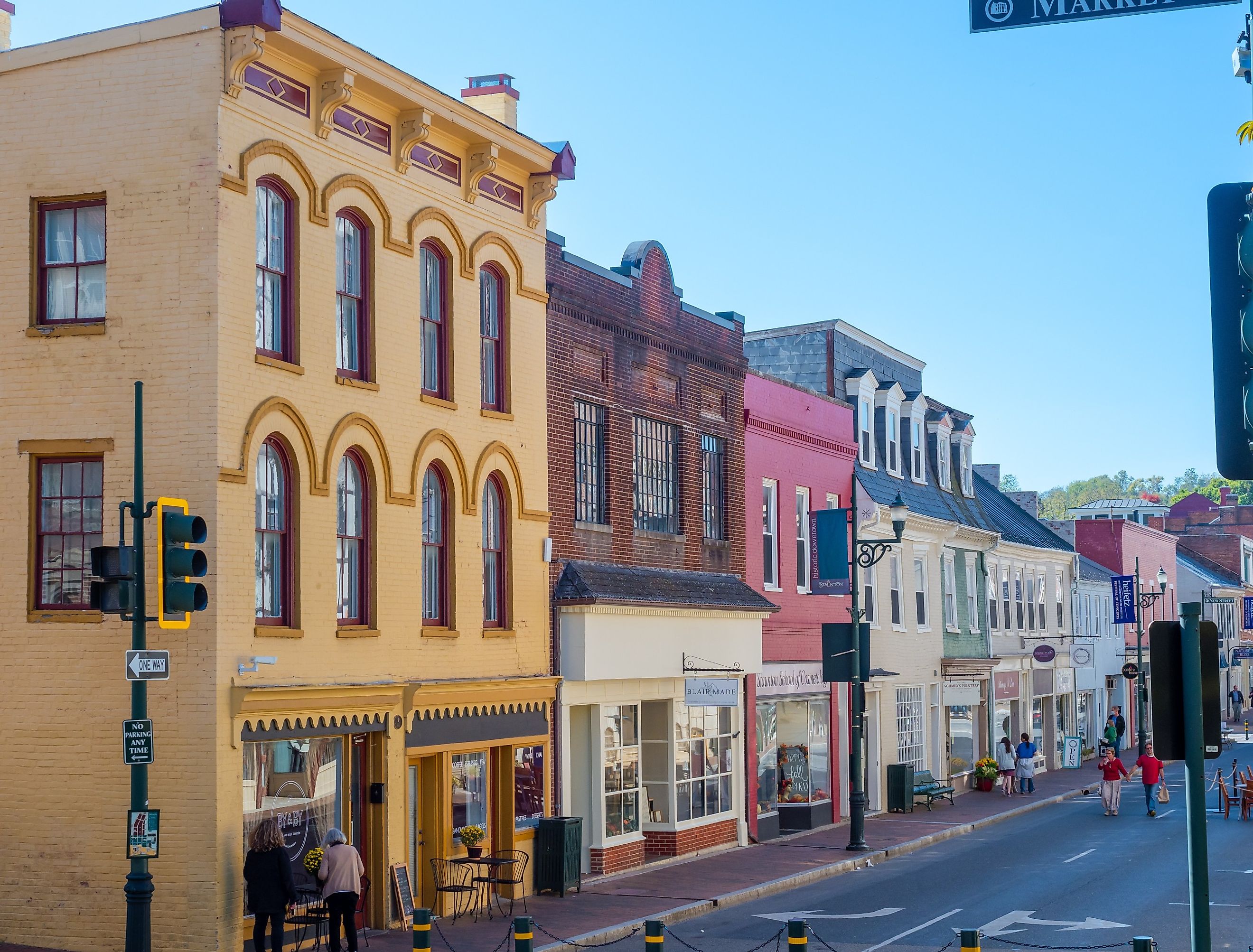 Buildings along Beverley St in Downtown Historic Staunton, Virginia. Image credit Kyle J Little via Shutterstock