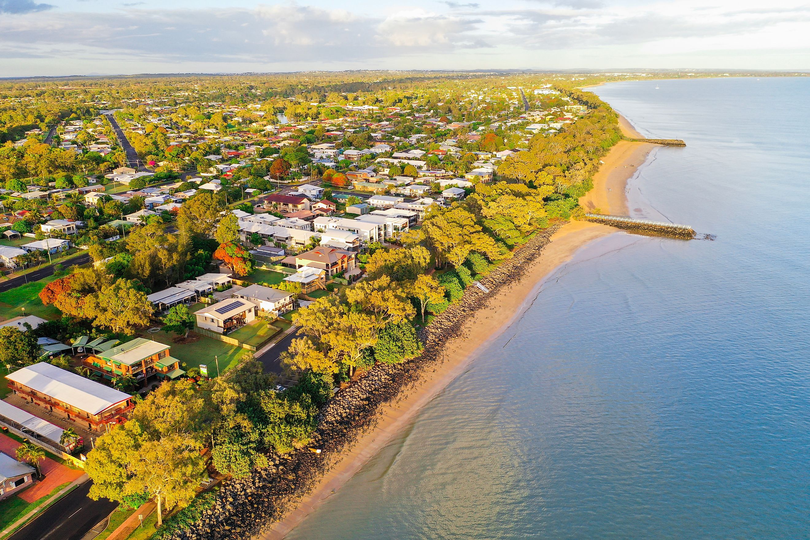 View of the coastline in Hervey Bay, Queensland, Australia.