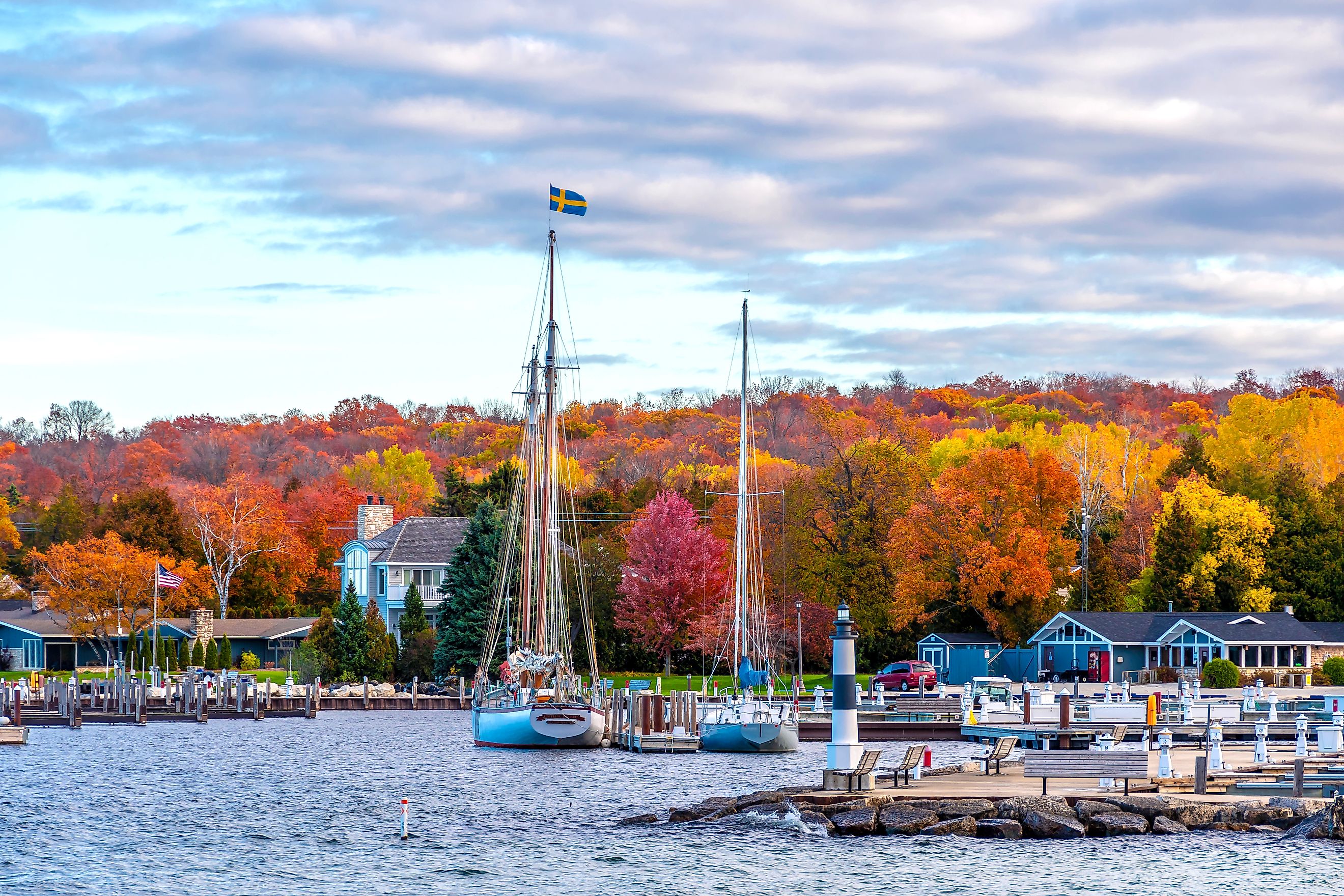 Harbor at Sister Bay Town in Wisconsin.