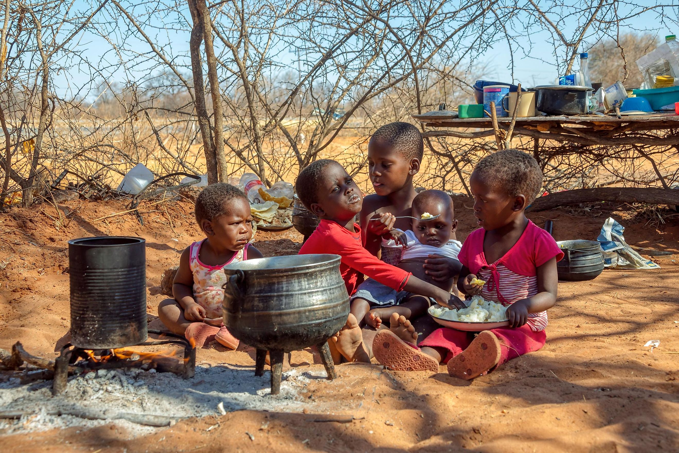 The Kalahari Desert WorldAtlas   African Children Kalahari Lucian Coman 