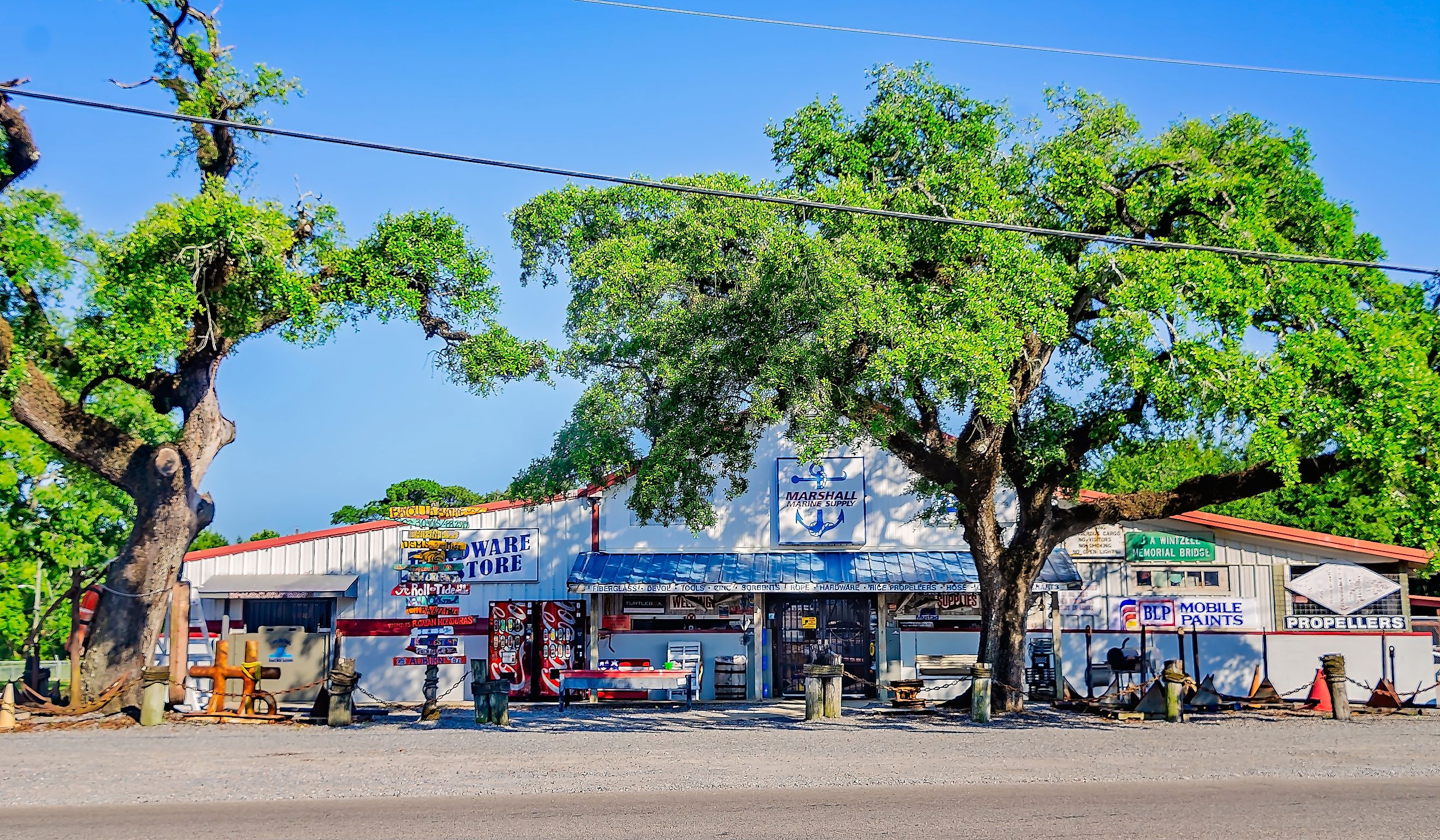 Marshall Marine Supply in Bayou La Batre, Alabama. Editorial credit: Carmen K. Sisson / Shutterstock.com.