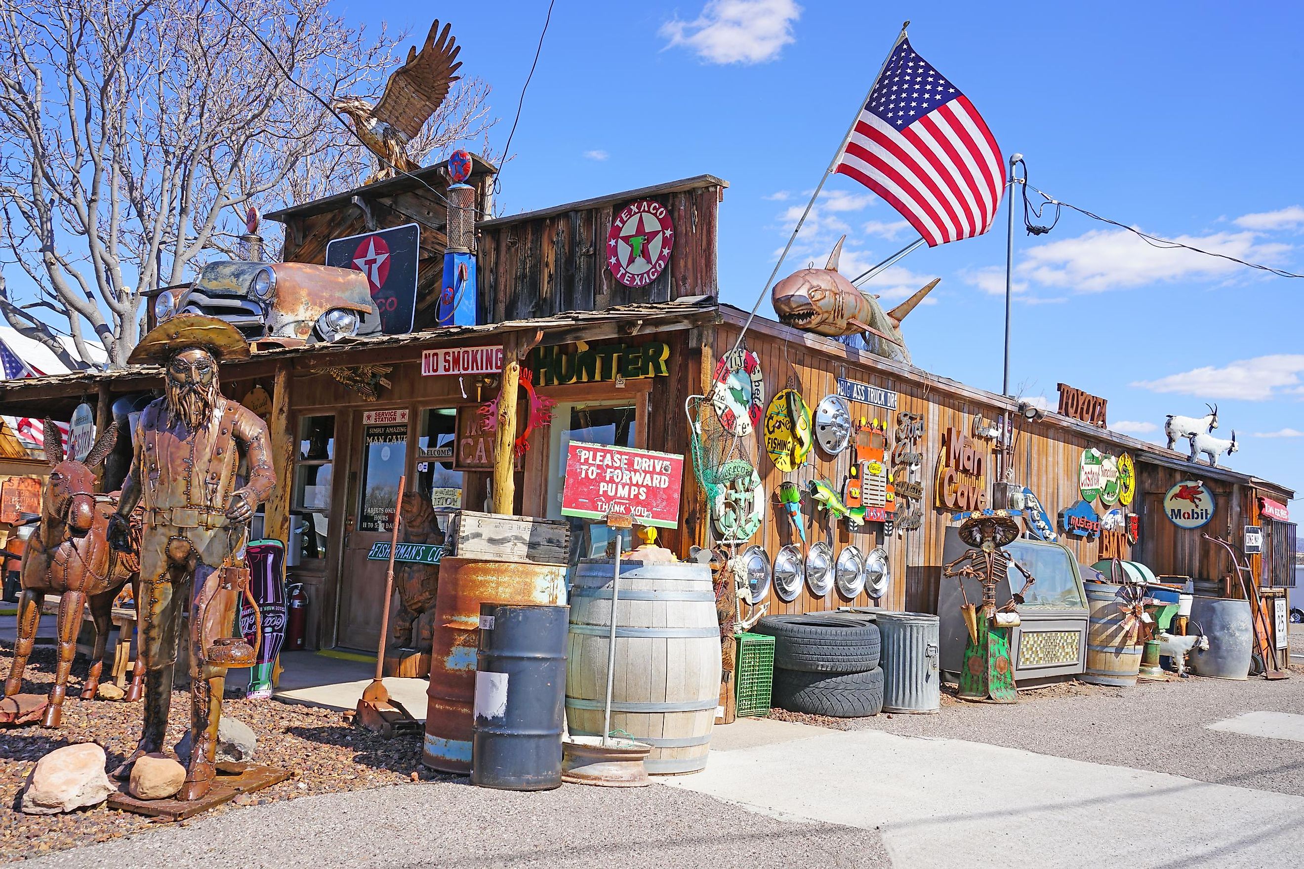 Cottonwood, Arizona: View of vintage signs in historic Old Town Cottonwood, in Yavapai County, Arizona.