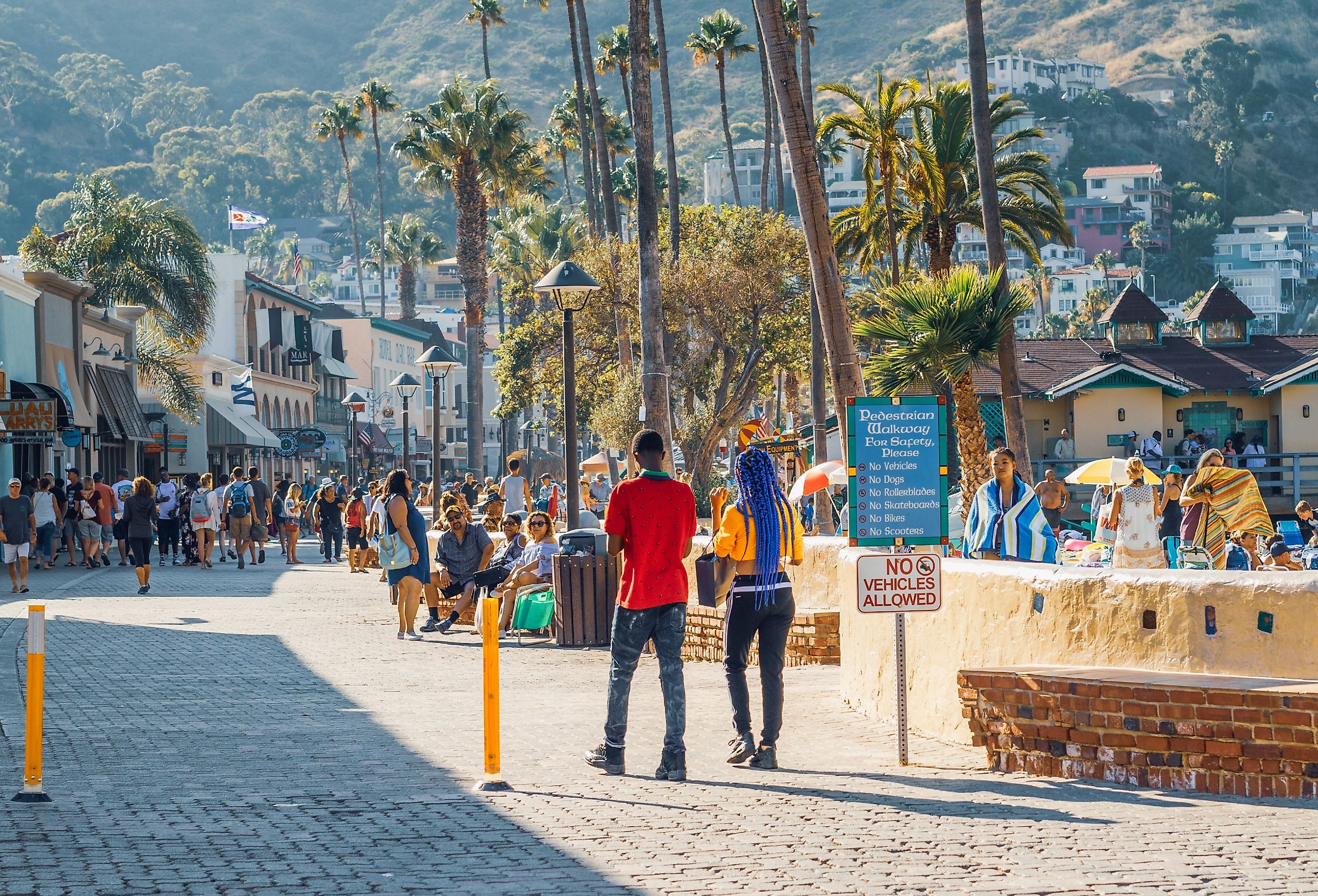 People walking in downtown Avalon, Catalina Island, California. Image credit HannaTor via Shutterstock