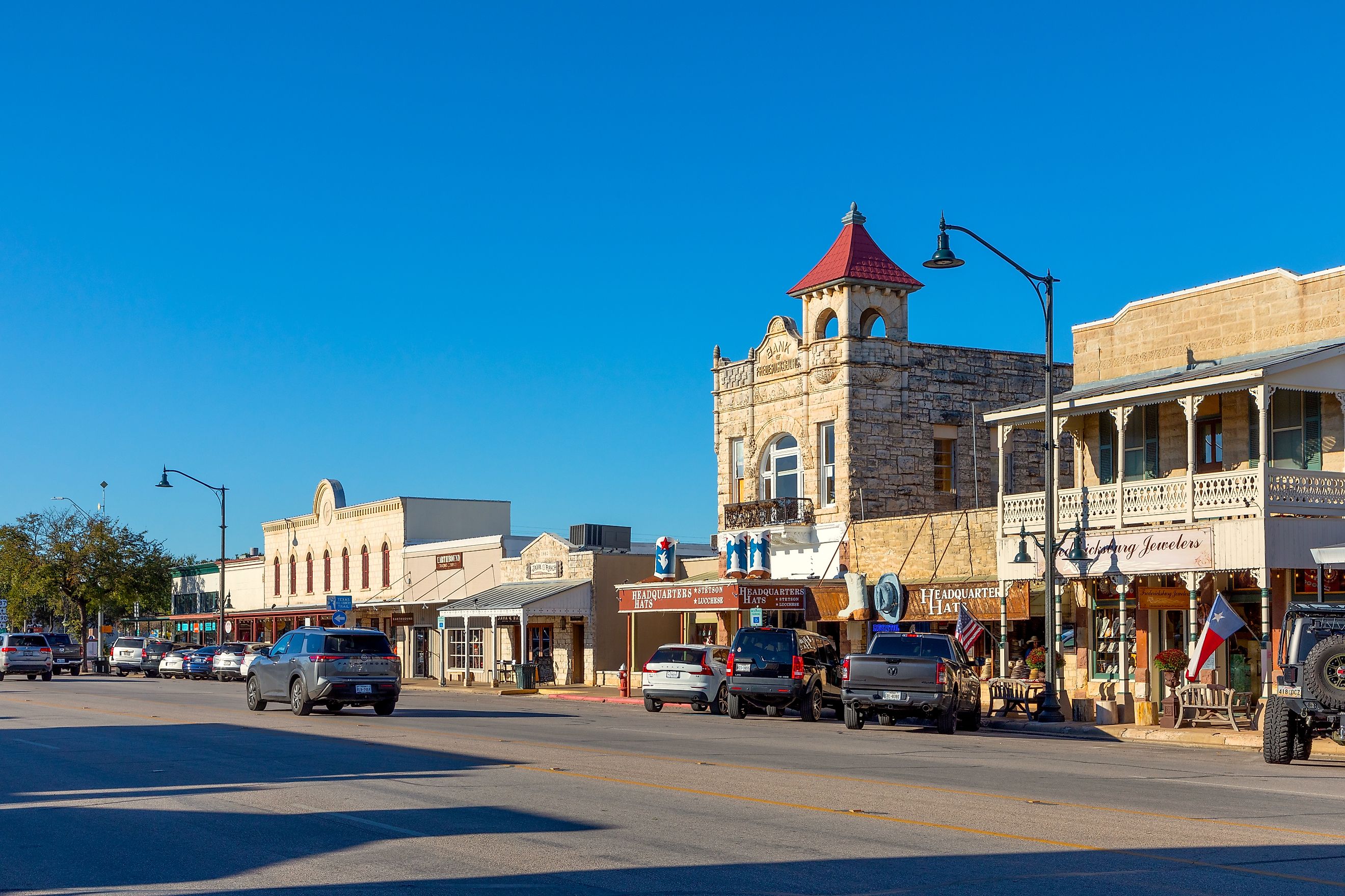 The Main Street in Fredericksburg, Texas. Editorial credit: travelview / Shutterstock.com