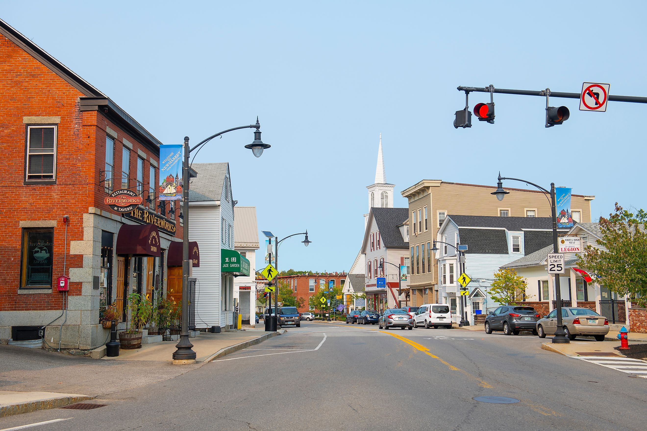 Main Street in the town of Newmarket in New Hampshire. Editorial credit: Wangkun Jia / Shutterstock.com