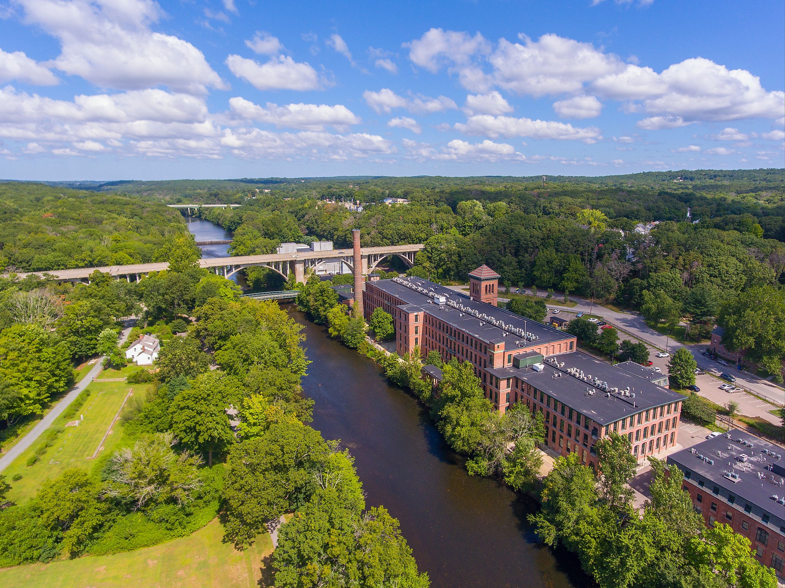 Blackstone River between the towns of Cumberland and Lincoln, Rhode Island.