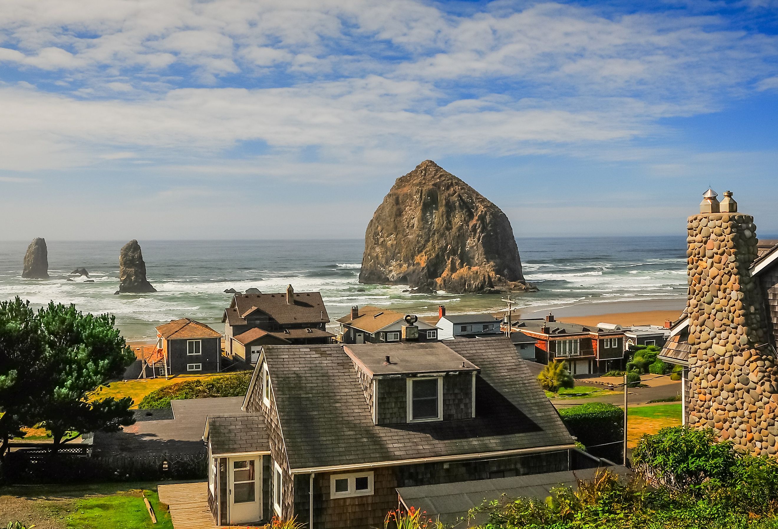 Overlooking the scenic Cannon Beach, Oregon Coast.