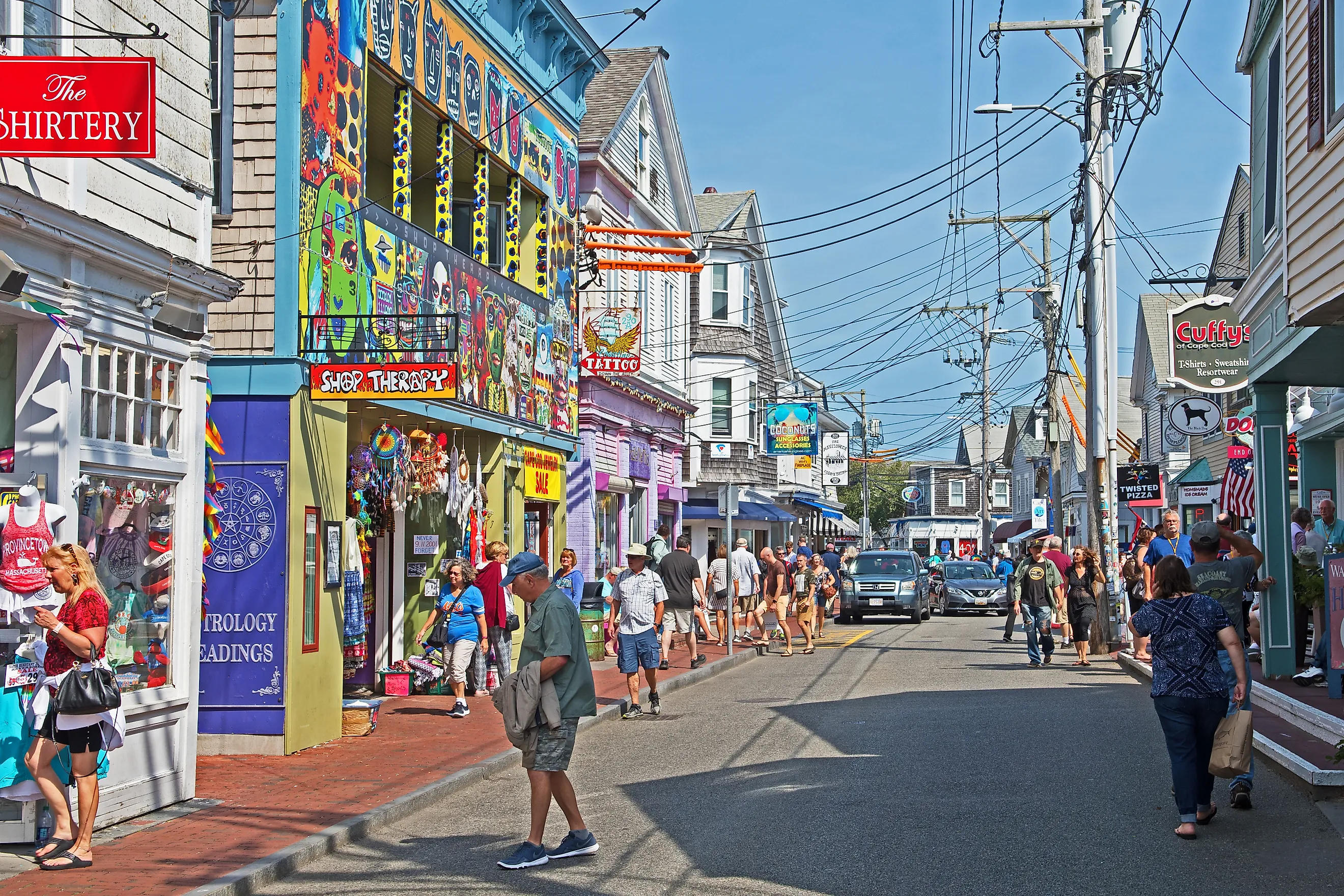 Commercial Street in Provincetown, Massachusetts, on a bright summer day. Image credit: Mystic Stock Photography / Shutterstock.com