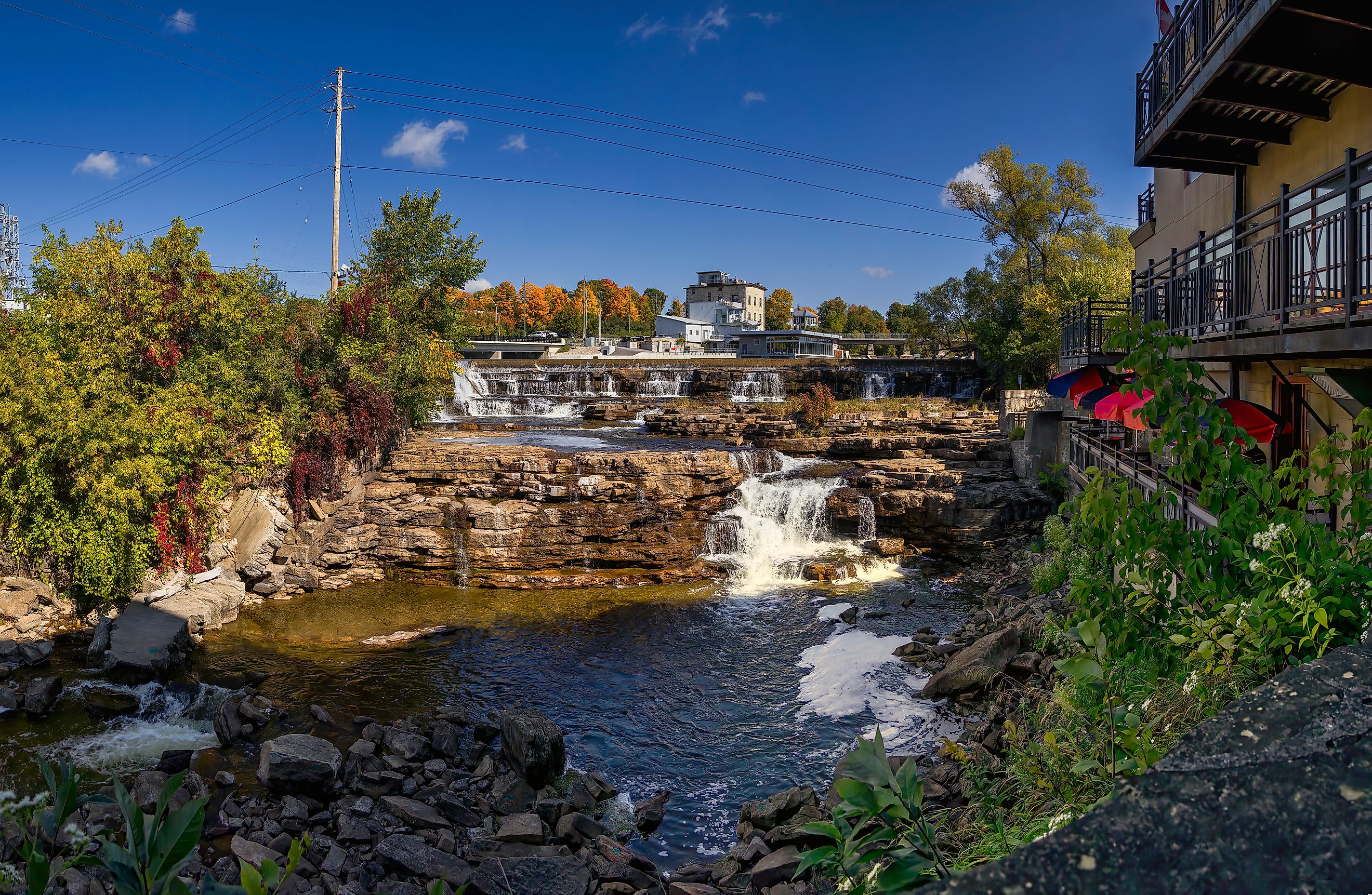 Scenic waterfall in Almonte, Mississippi Mills, Ontario.