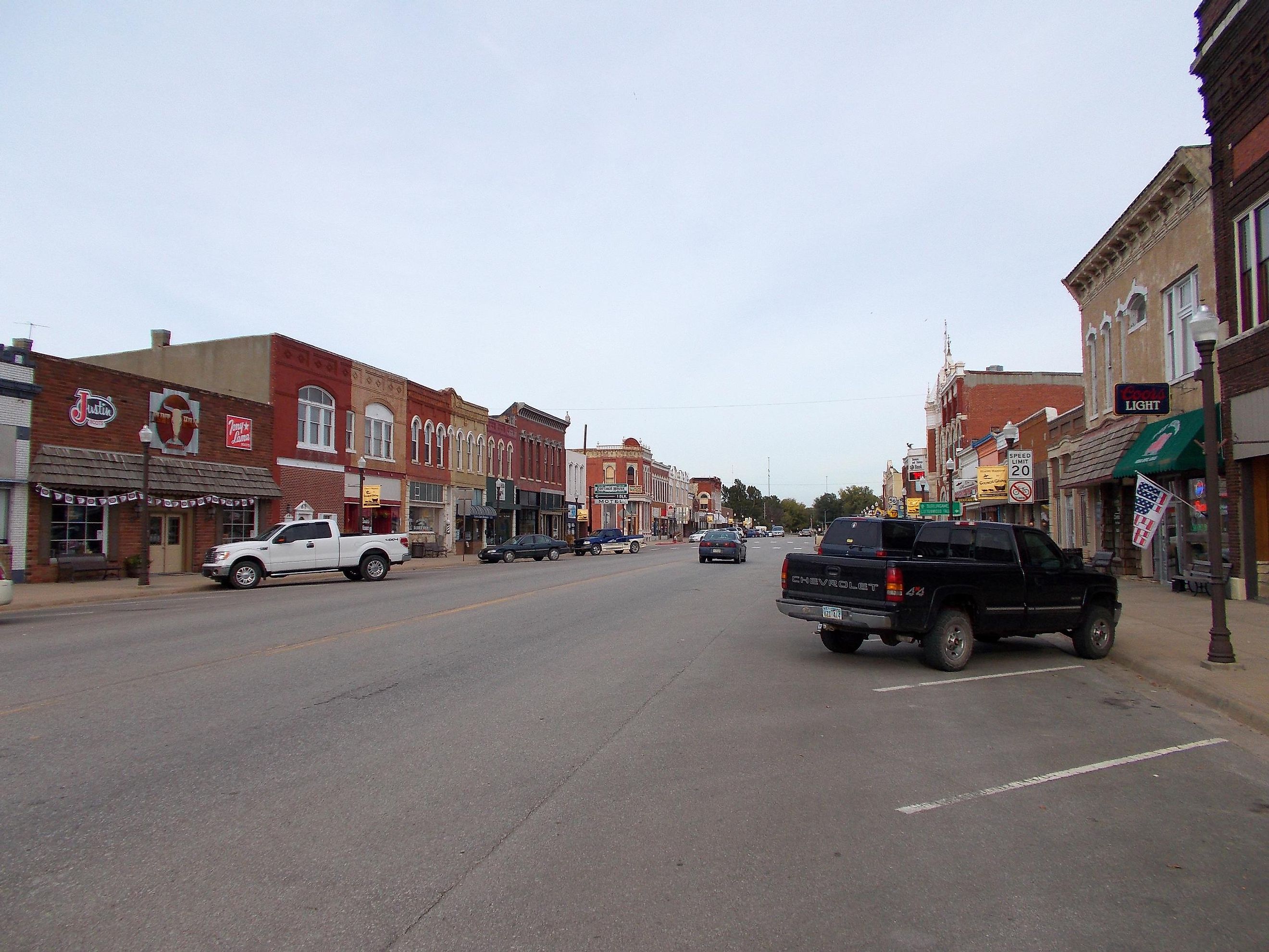 Downtown street in Council Grove, Kansas.