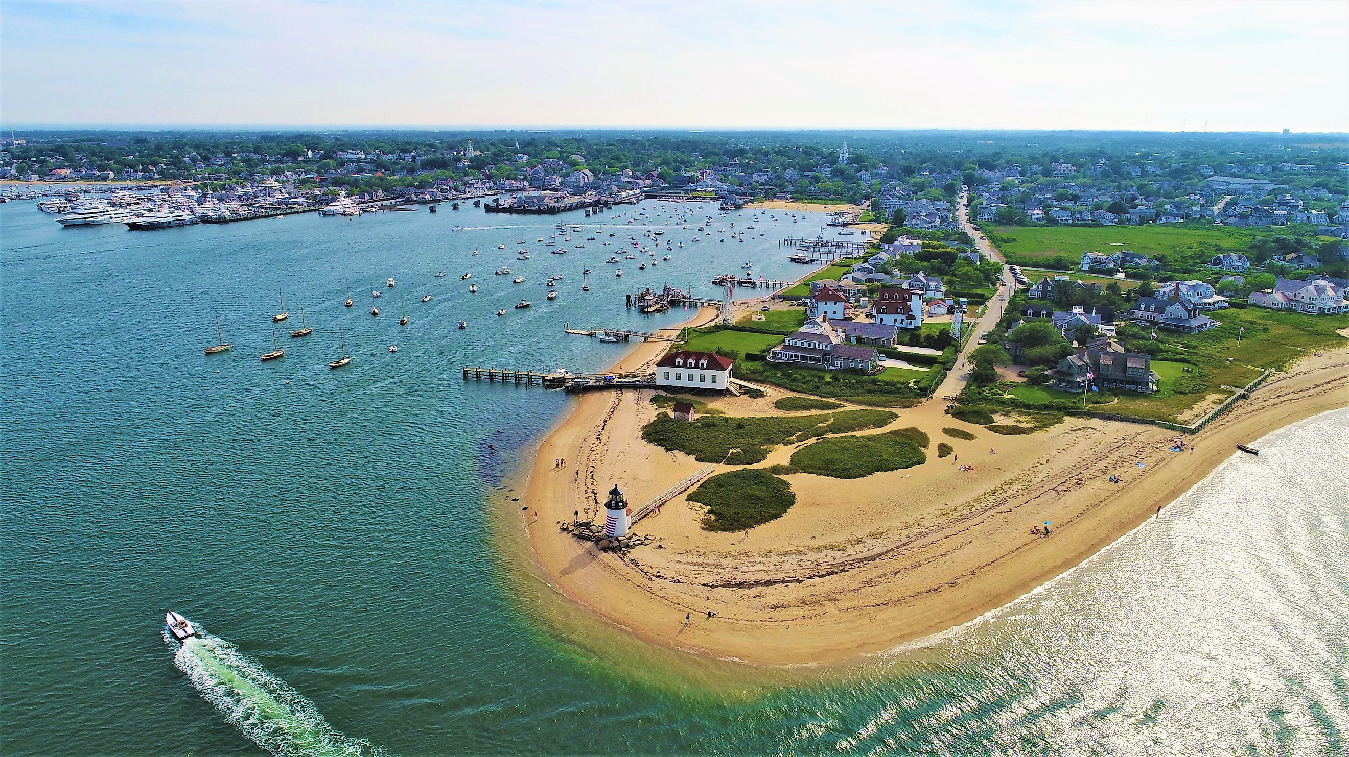 Aerial view of Nantucket, Massachusetts.