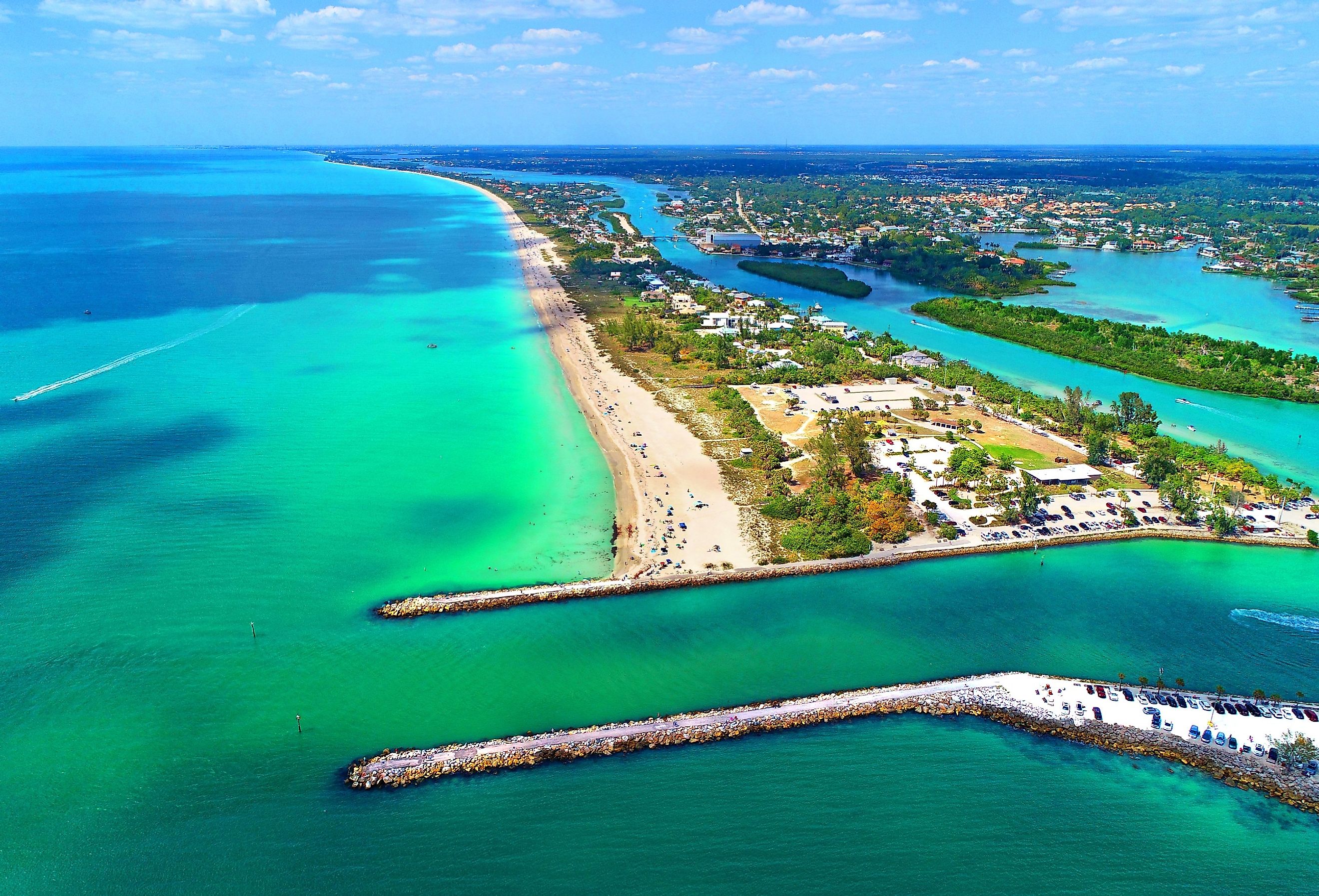 The Jetty at Venice, Florida along Florida Gulf Coast. Image credit Dennis MacDonald via Shutterstock