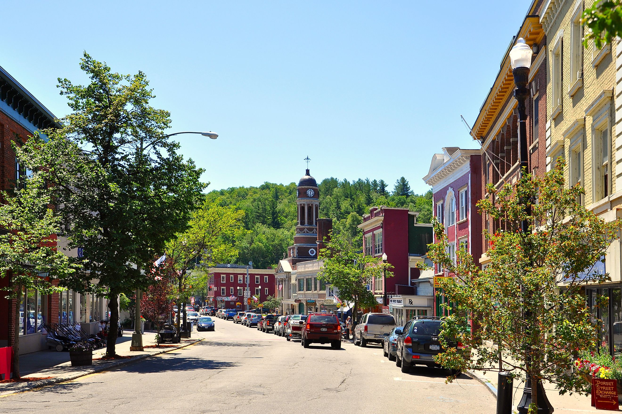 Main Street in Saranac Lake, New York. Editorial credit: Wangkun Jia / Shutterstock.com.