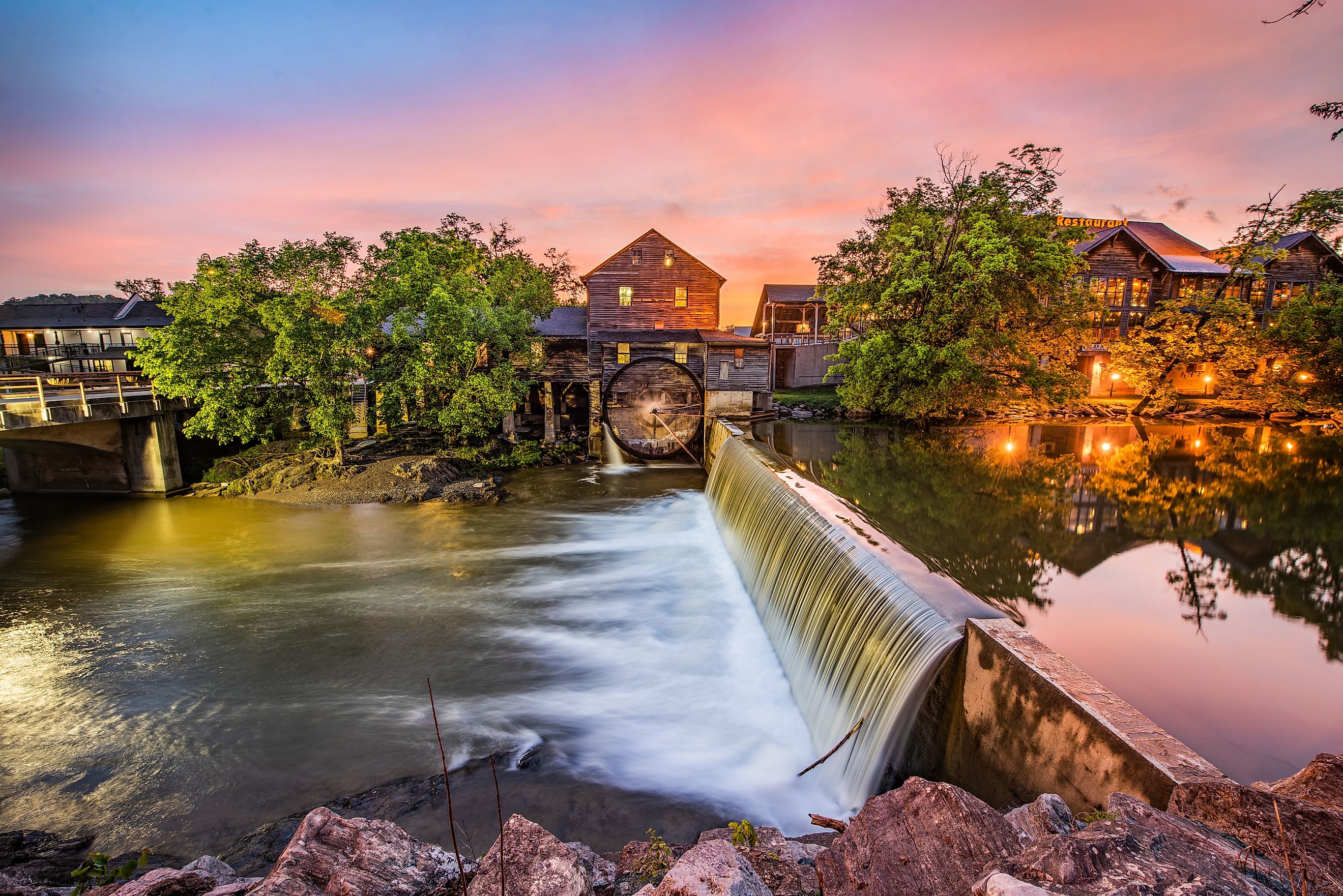 Old Mill at Sunrise, Pigeon Forge, Tennessee. Image credit Kevin Ruck via Shutterstock