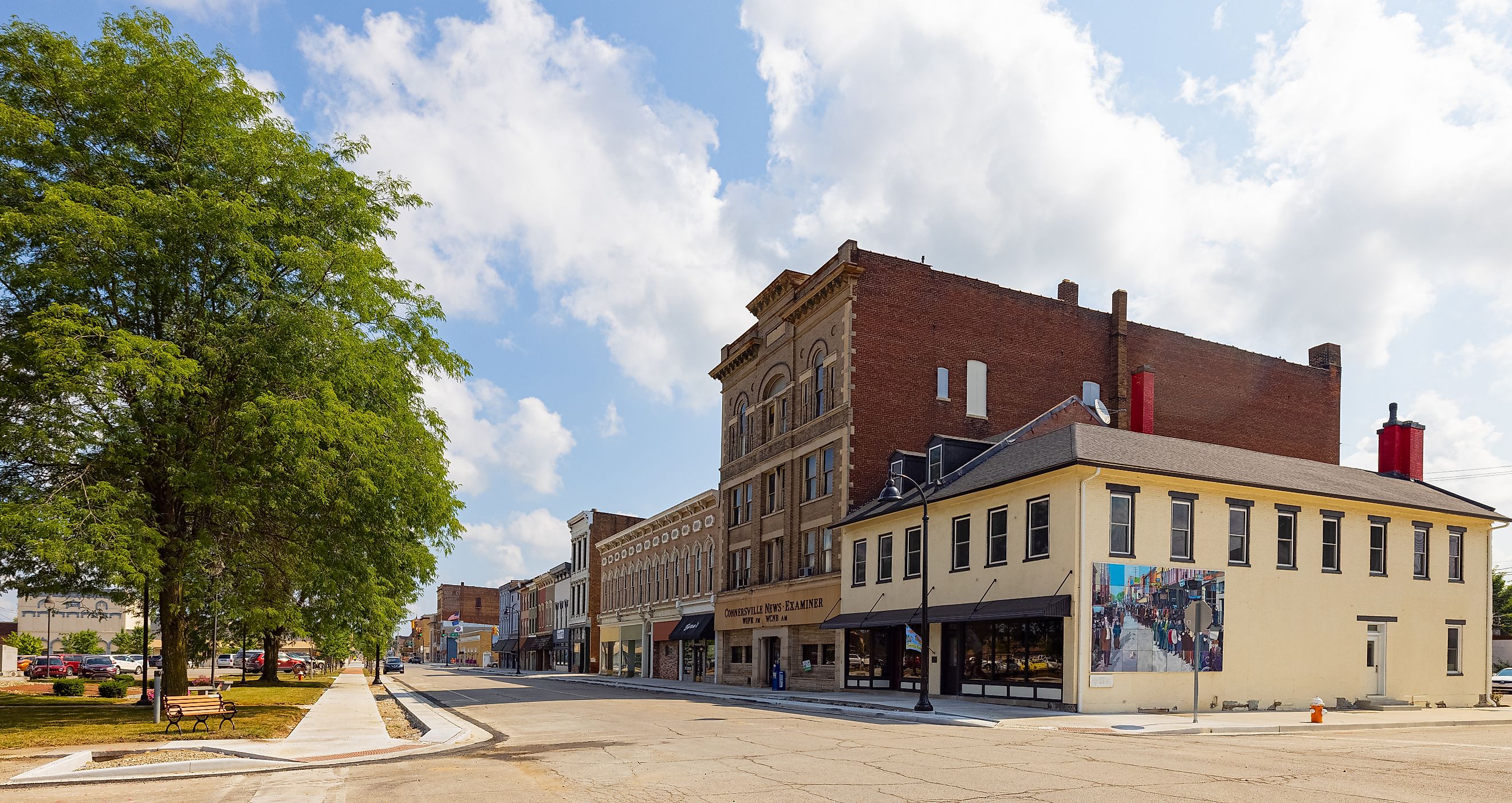 Central Avenue in Connersville, Indiana. Editorial credit: Roberto Galan / Shutterstock.com.