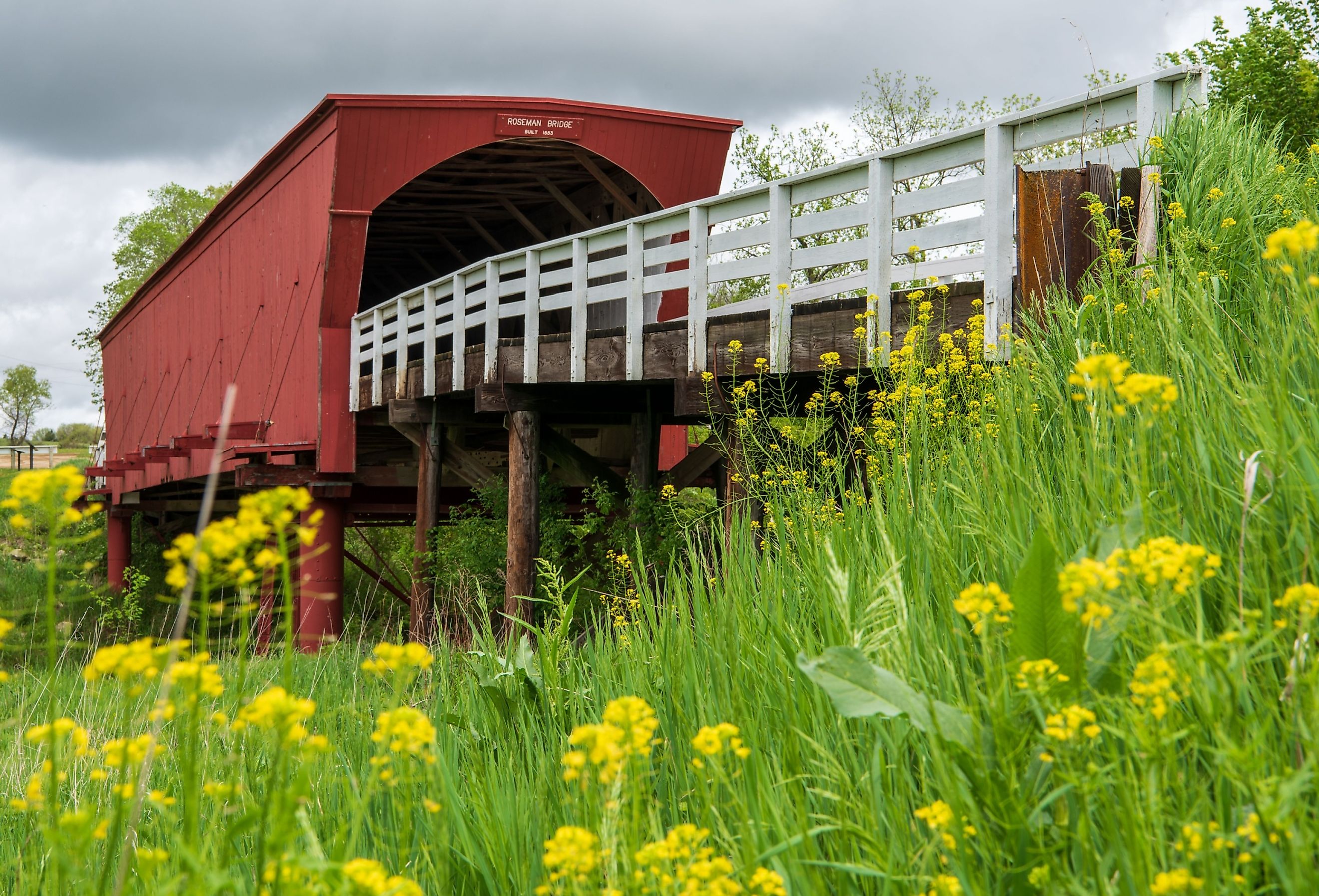 Roseman Covered Bridge in Winterset, Madison County, Iowa was built in 1883. It is also known as the “haunted” bridge.