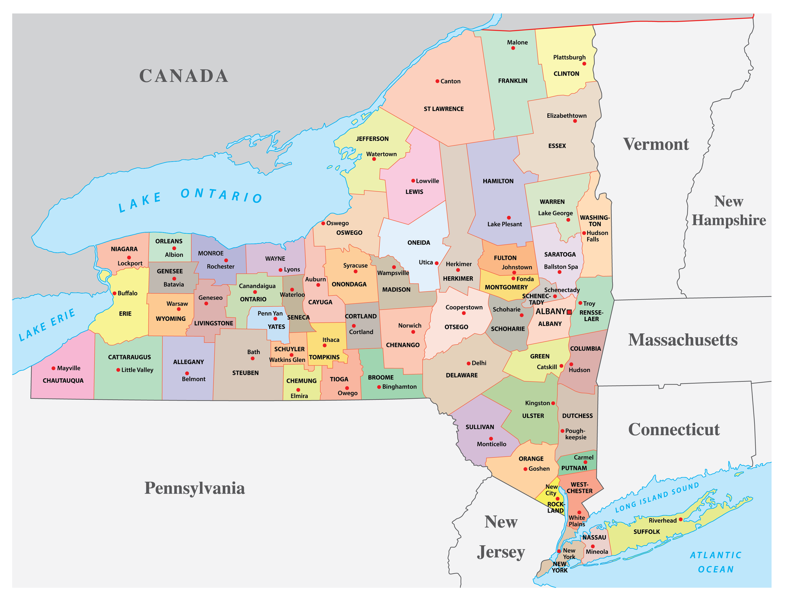 County Map Western Ny New York Maps & Facts - World Atlas