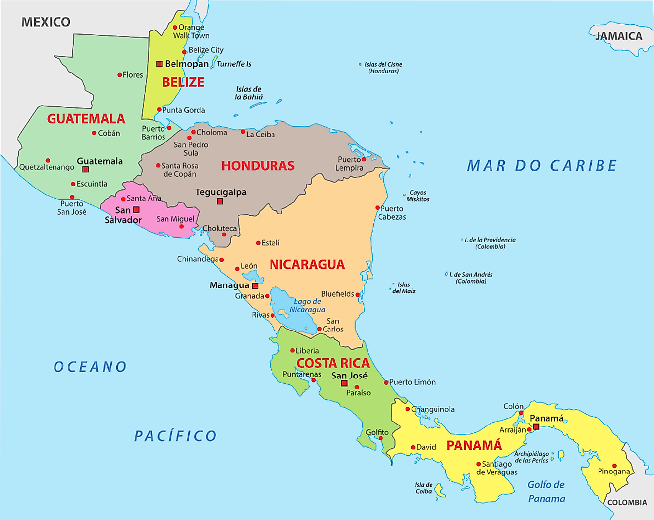 The 7 Countries Of Central America - WorldAtlas